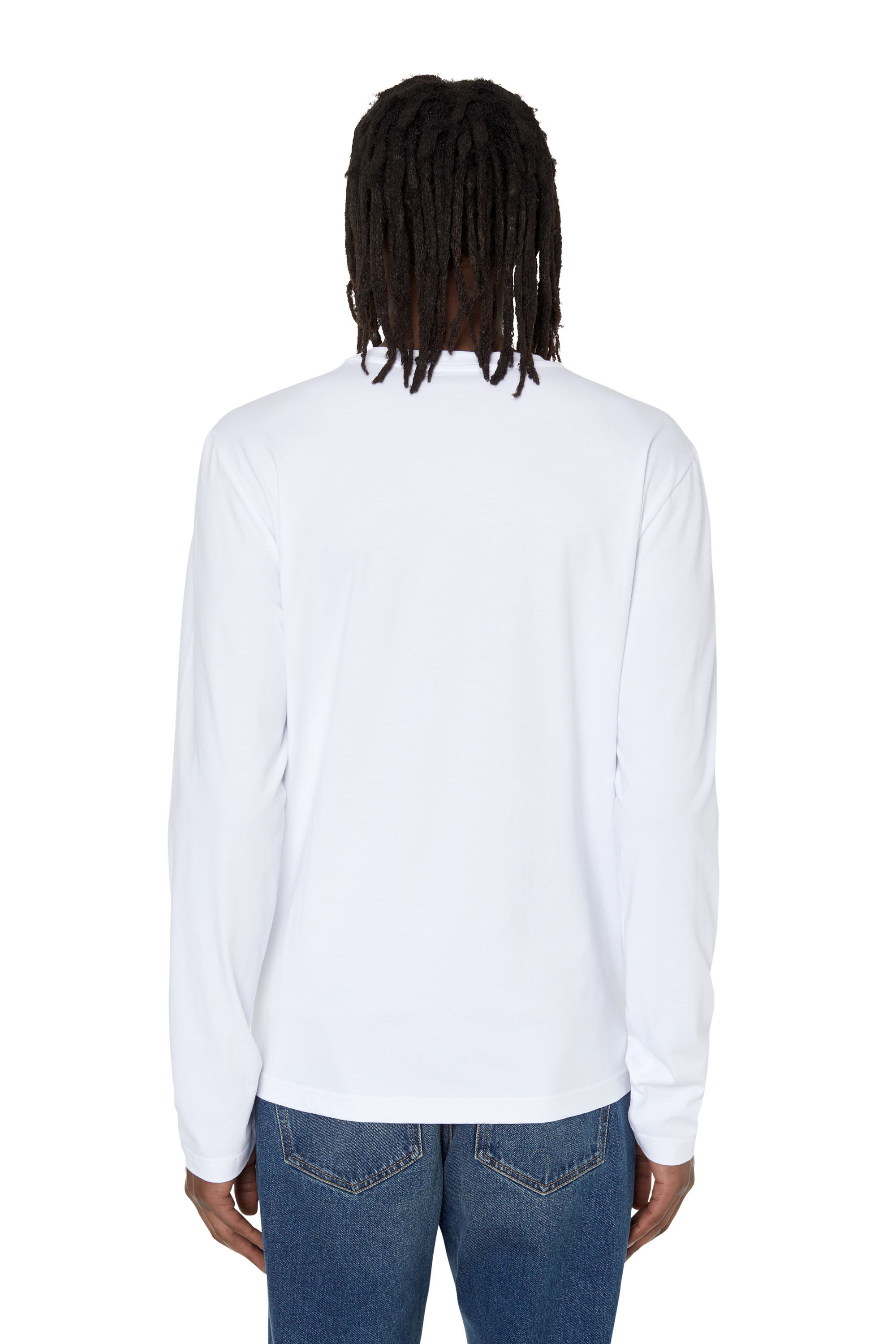 Diesel - T-DIEGOR-LS-MICRODIV, Male's Long-sleeve T-shirt with micro logo in White - 5