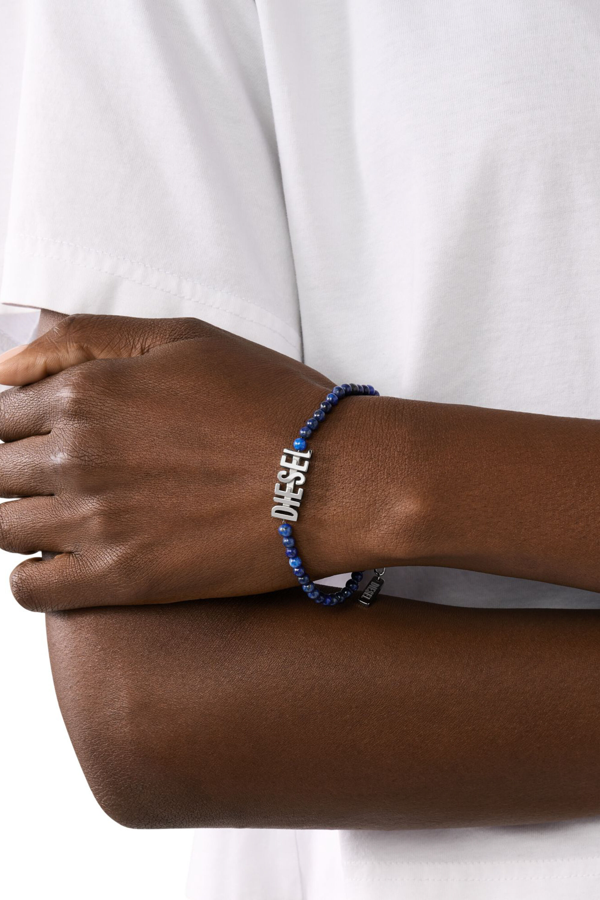 Diesel - DX1544040 JEWEL, Bracelet en perles d'agate bleues Mixte in Bleu - 4