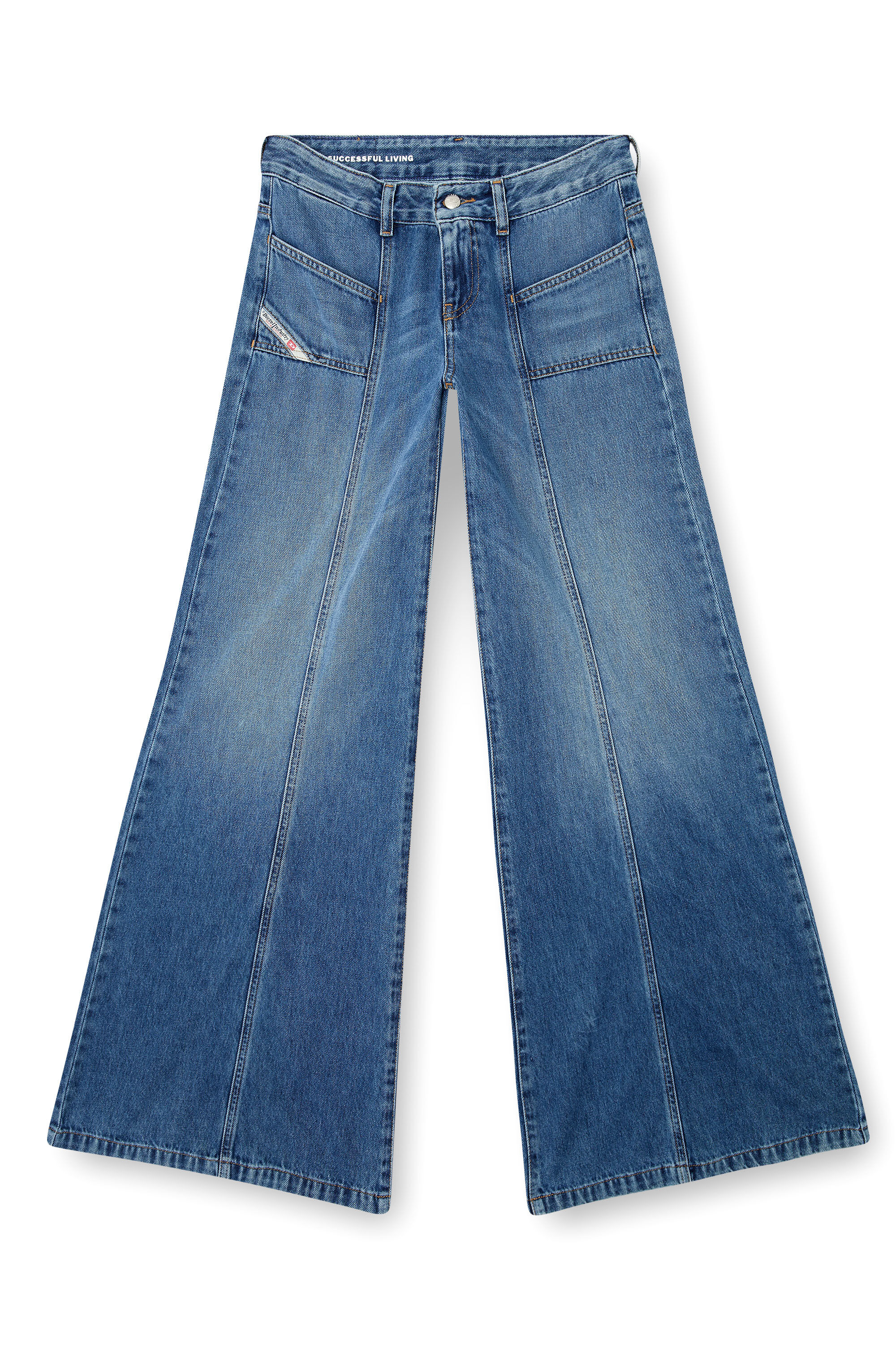 Diesel - Flare Jeans D-Akii 09M56 Femme, Bleu moyen - Image 2