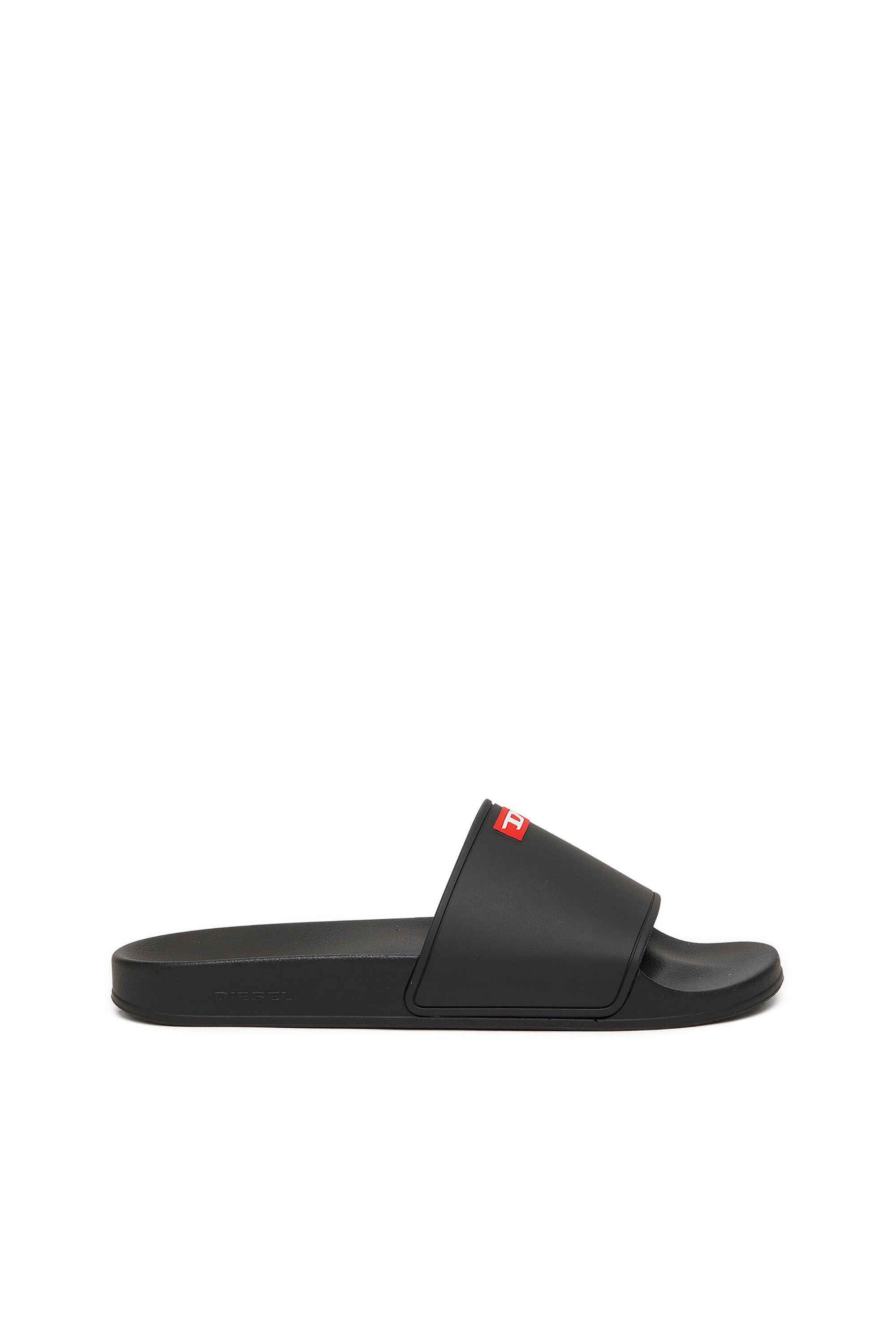 Diesel - SA-SWIM, Claquettes de piscine en caoutchouc avec logo D Homme in Noir - 1