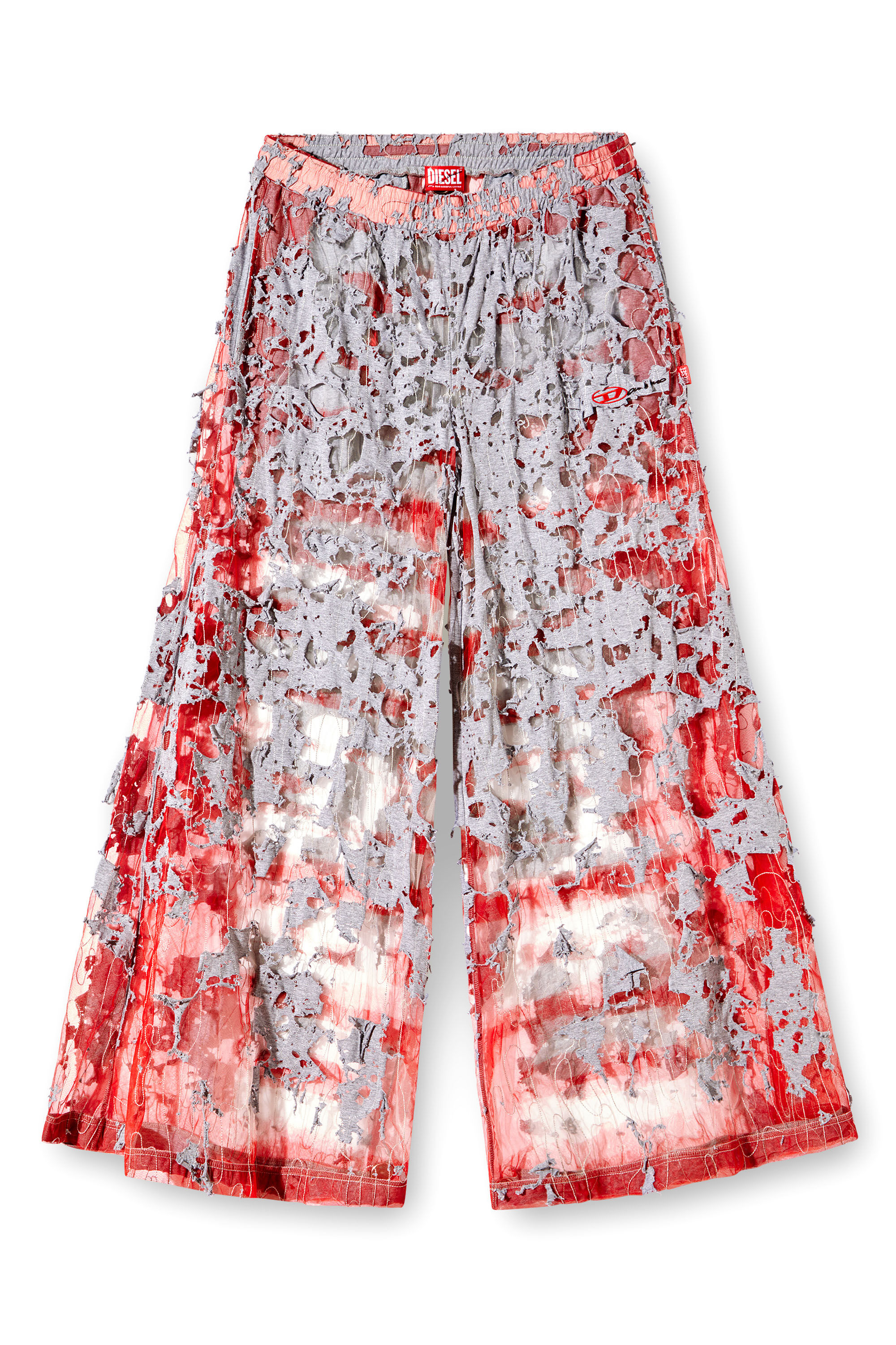 Diesel - P-DAM-DEVOR-DD, Pantalon de survêtement dévoré à jambe large Mixte in Polychrome - 2