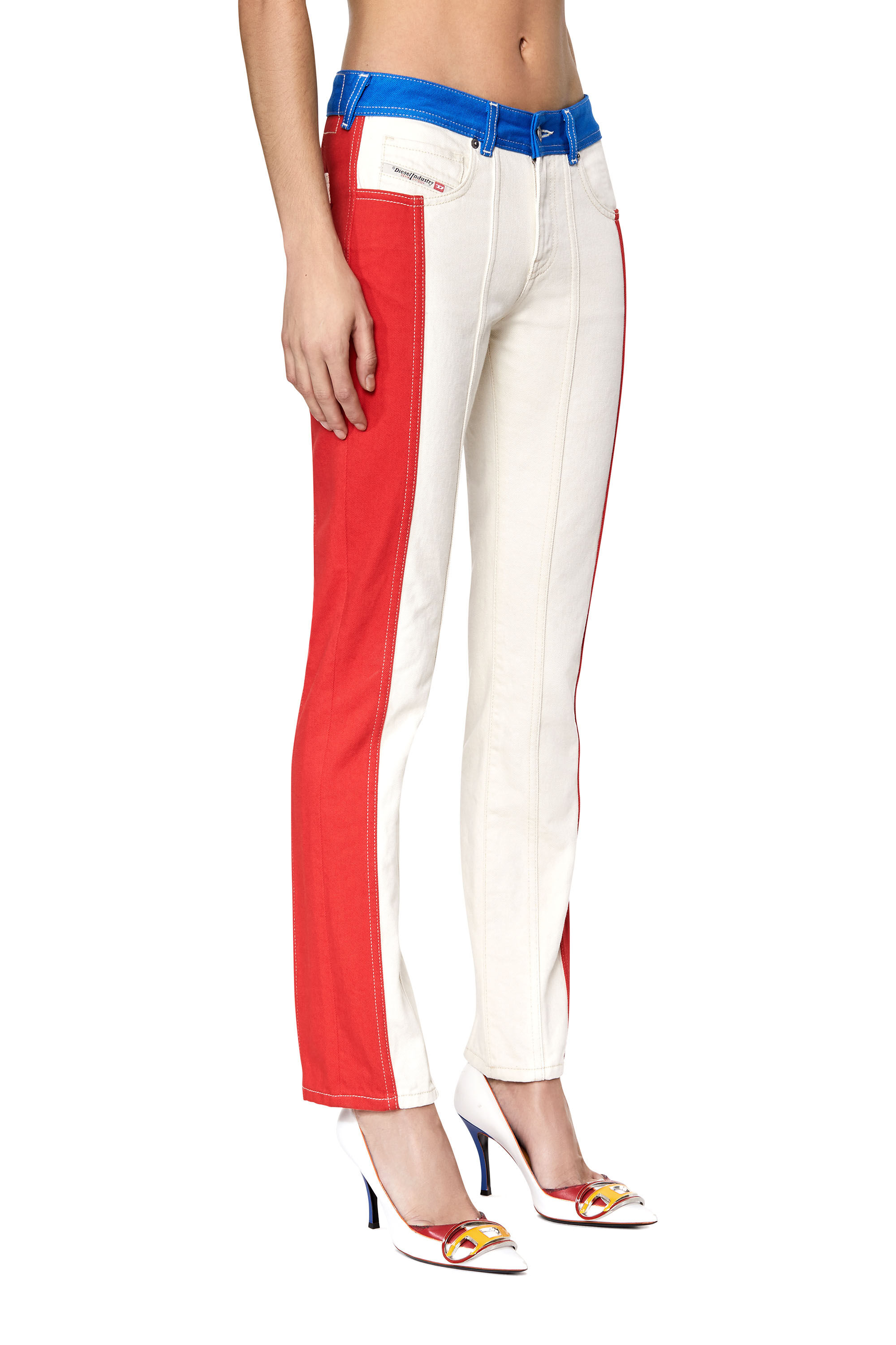 White and best sale red jeans