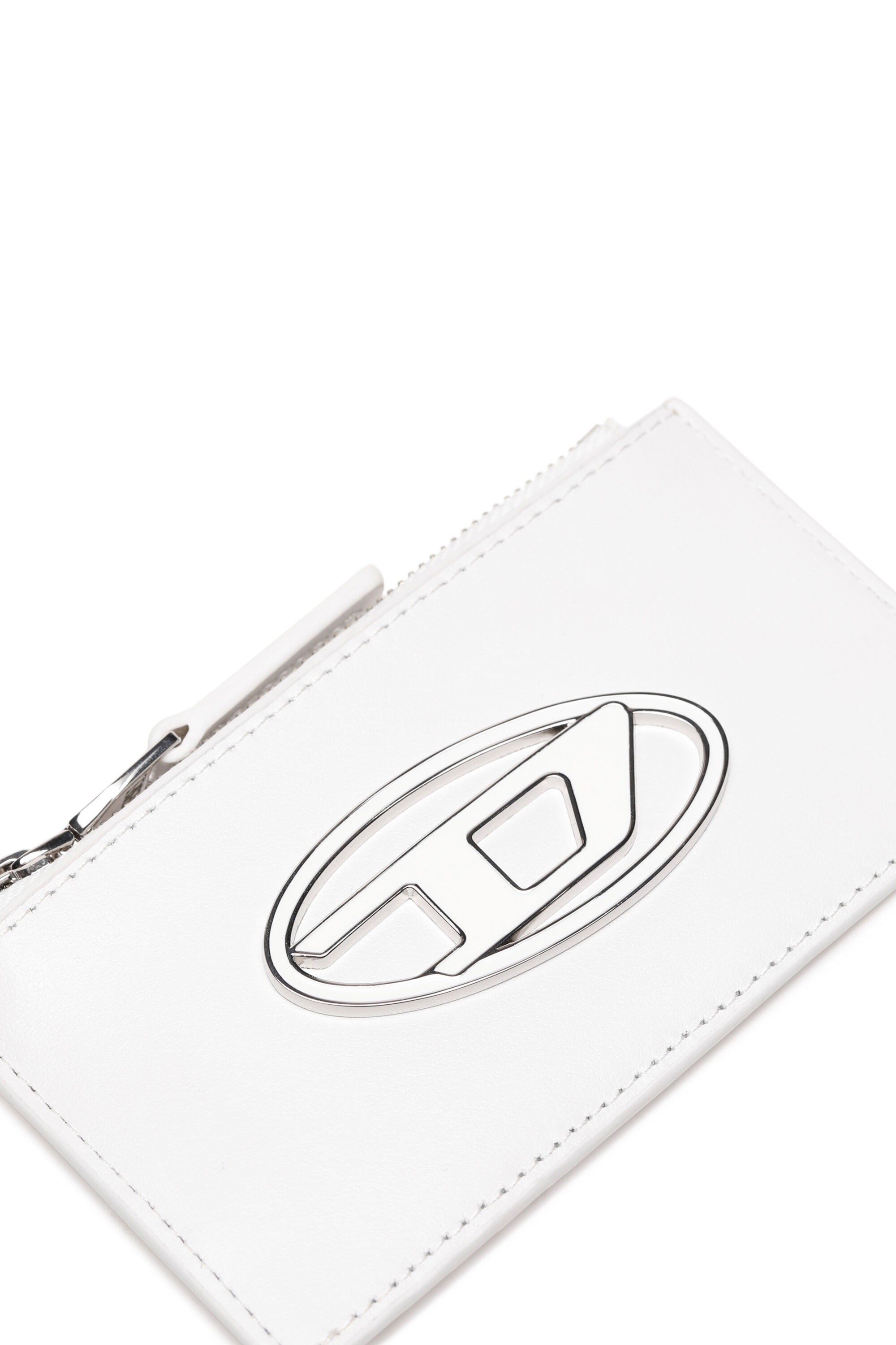 Diesel - PAOULINA, Female's Leather card case with logo plaque in White - 3