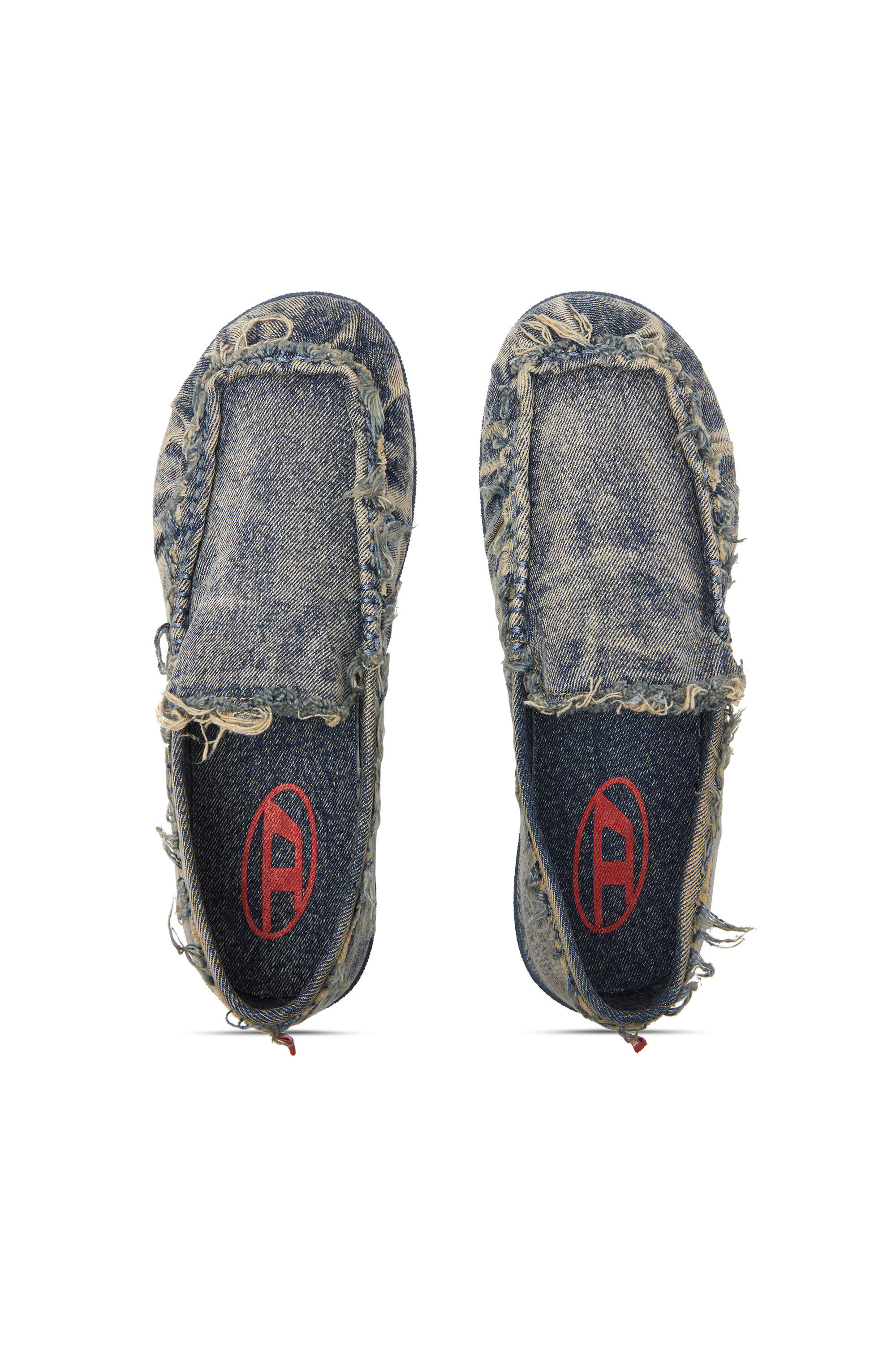 Diesel - D-SHOCK MOC, Male's D-Shock-Distressed denim loafers in Blue - 5
