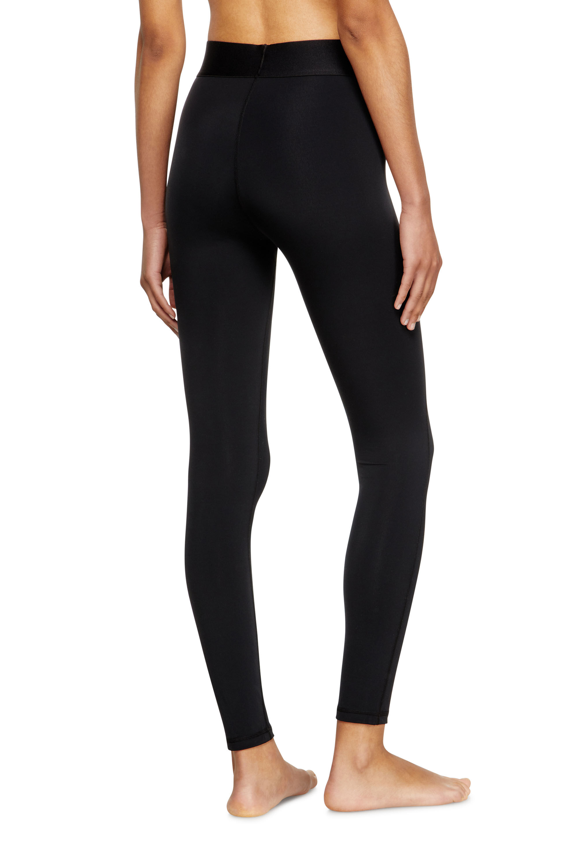 Diesel - ADELINE-D-POP, Leggings en microfibre avec logo tronqué Femme in Noir - 2
