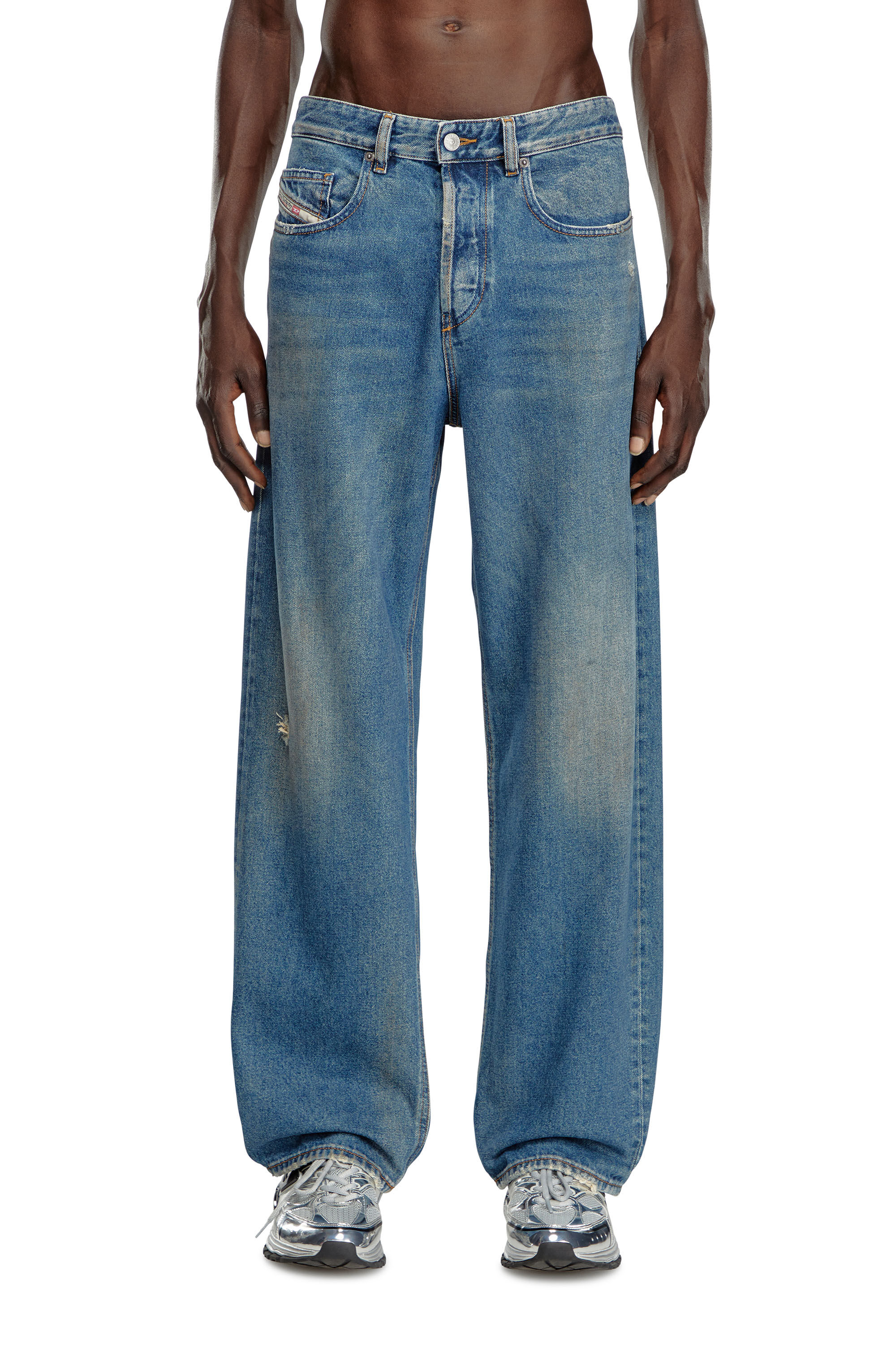 Diesel - Male Straight Jeans 2001 D-Macro 09J79, Medium Blue - Image 3