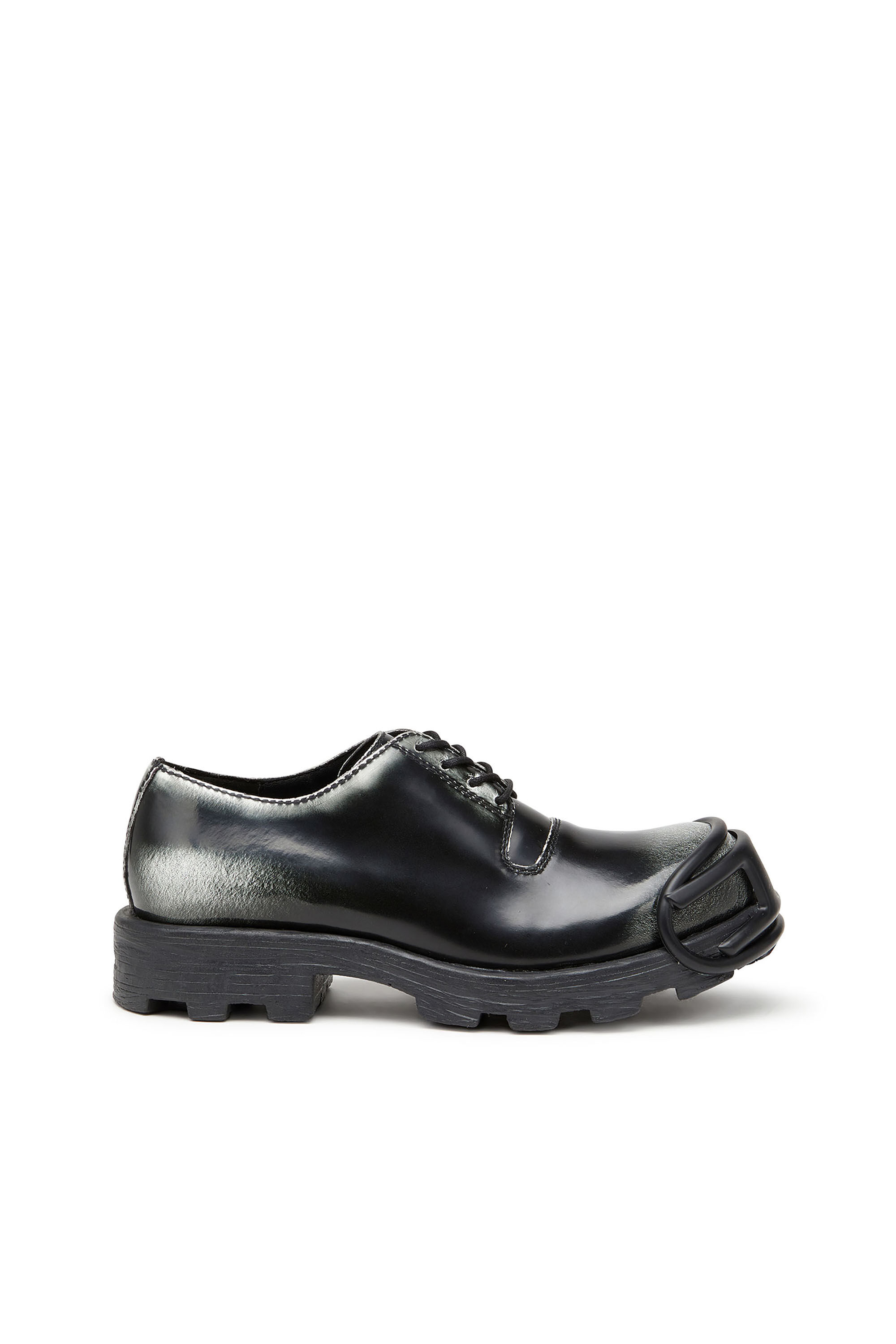 Diesel - D-HAMMER SO D, Male's D-Hammer-Derby shoes in shiny two-tone leather in Black/White - 1