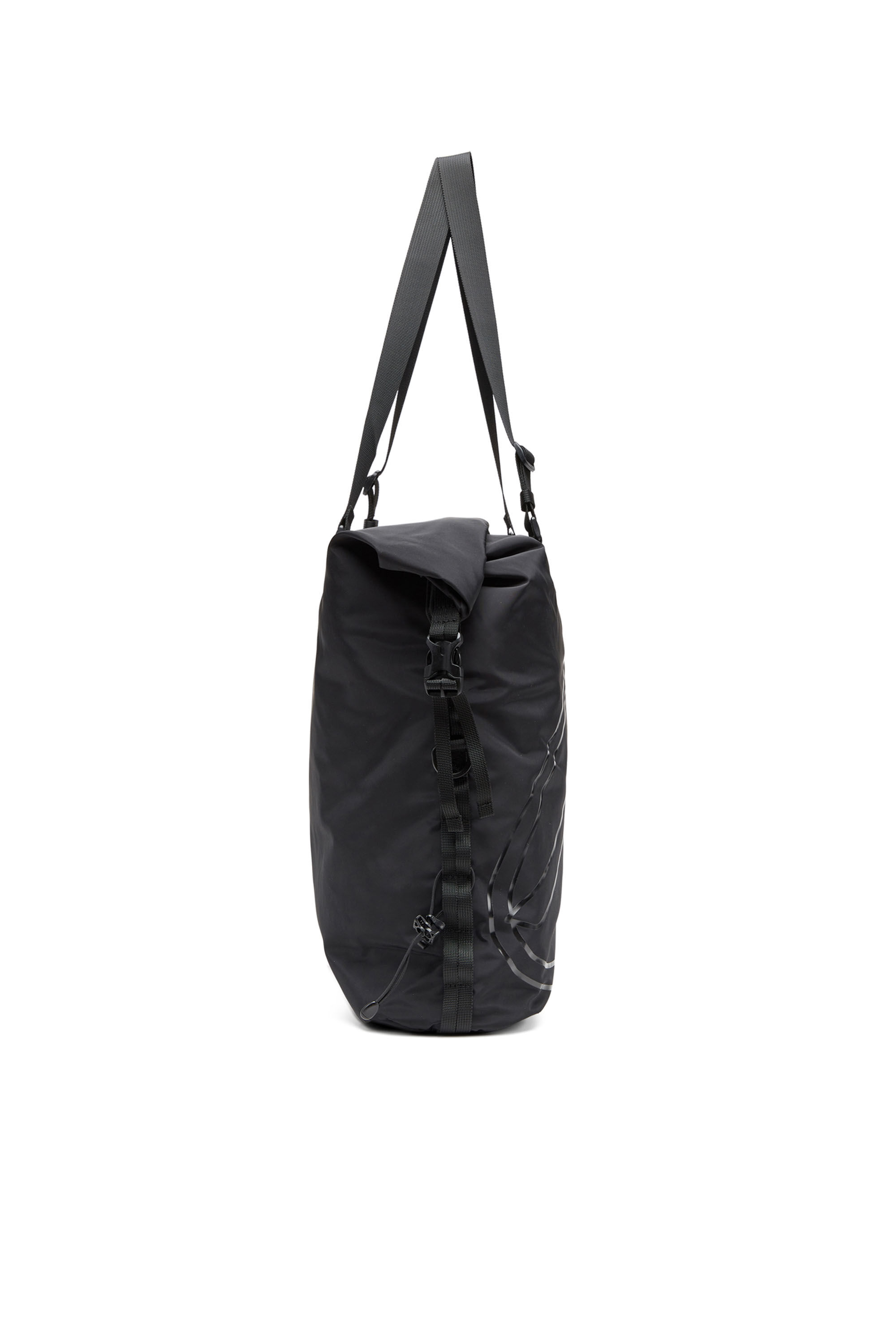 Diesel - DRAPE TOTE, Male's Drape-Nylon roll-top crossbody bag in Black - 3