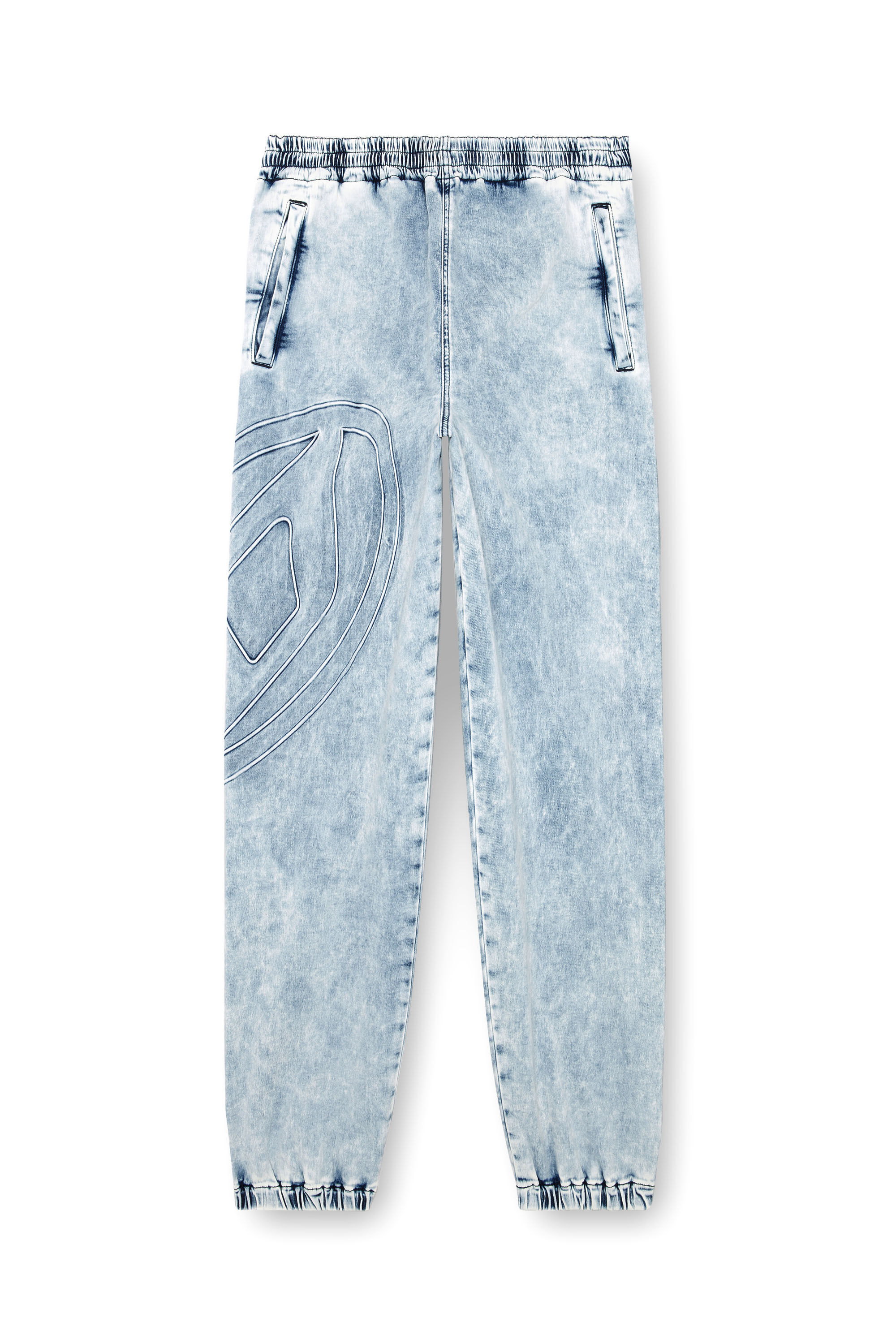 Diesel - Unisex Tapered D-Lab Track Denim 0CBDN, Light Blue - Image 2