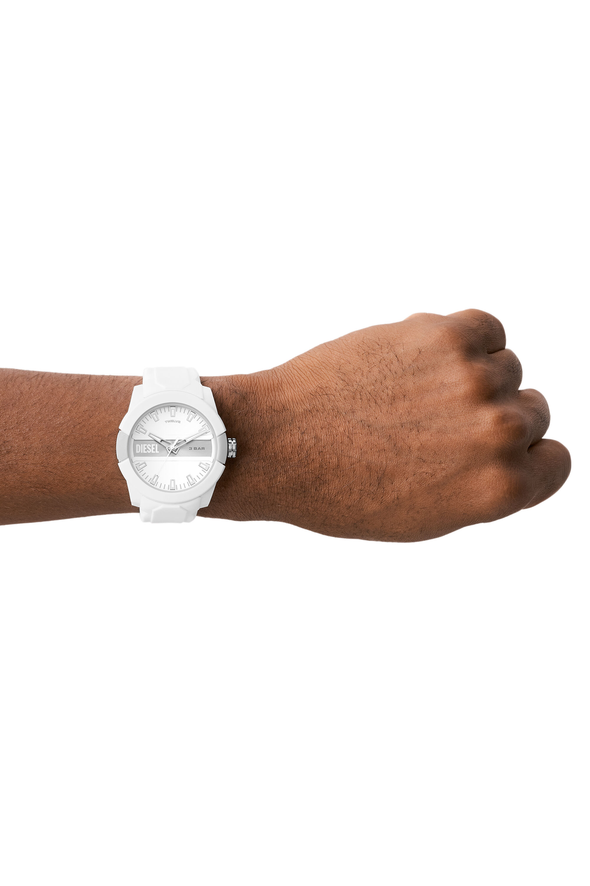 Diesel - DZ1981, Montre Double up en silicone blanche à trois aiguilles Mixte in Blanc - 4