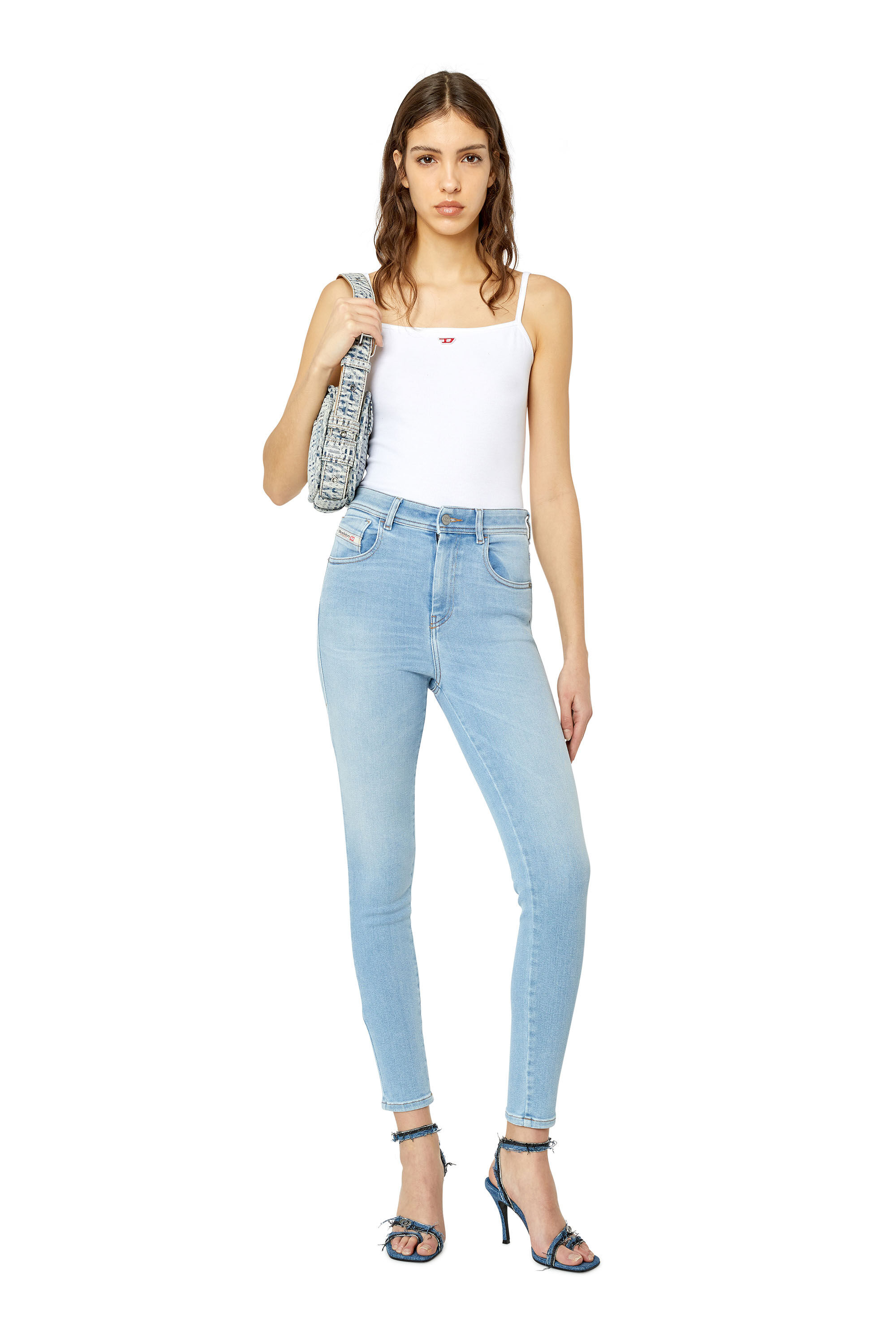 1984 SLANDY HIGH Woman super skinny Light blue Jeans Diesel