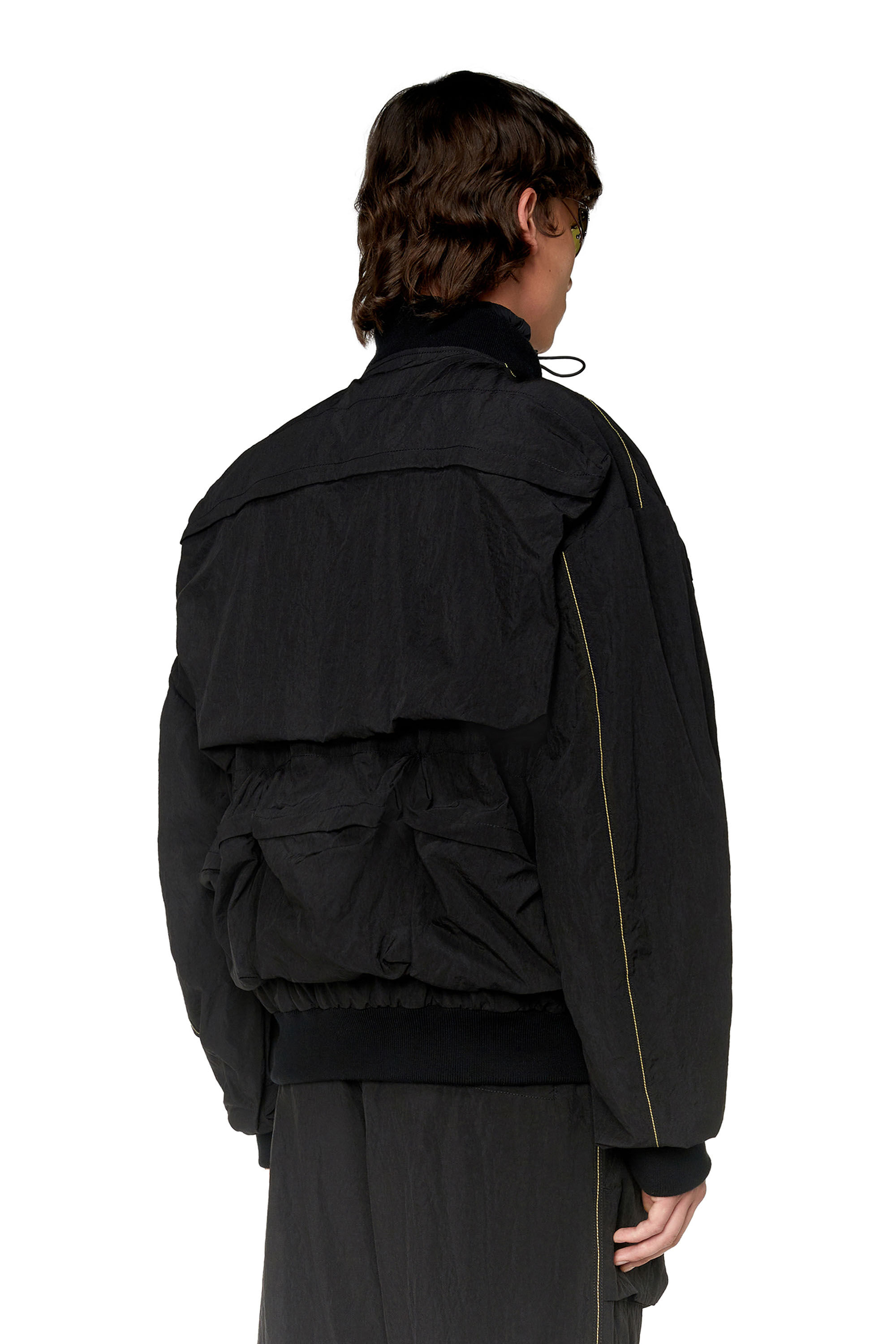 Men's Nylon bomber with maxi pockets | Black | Diesel