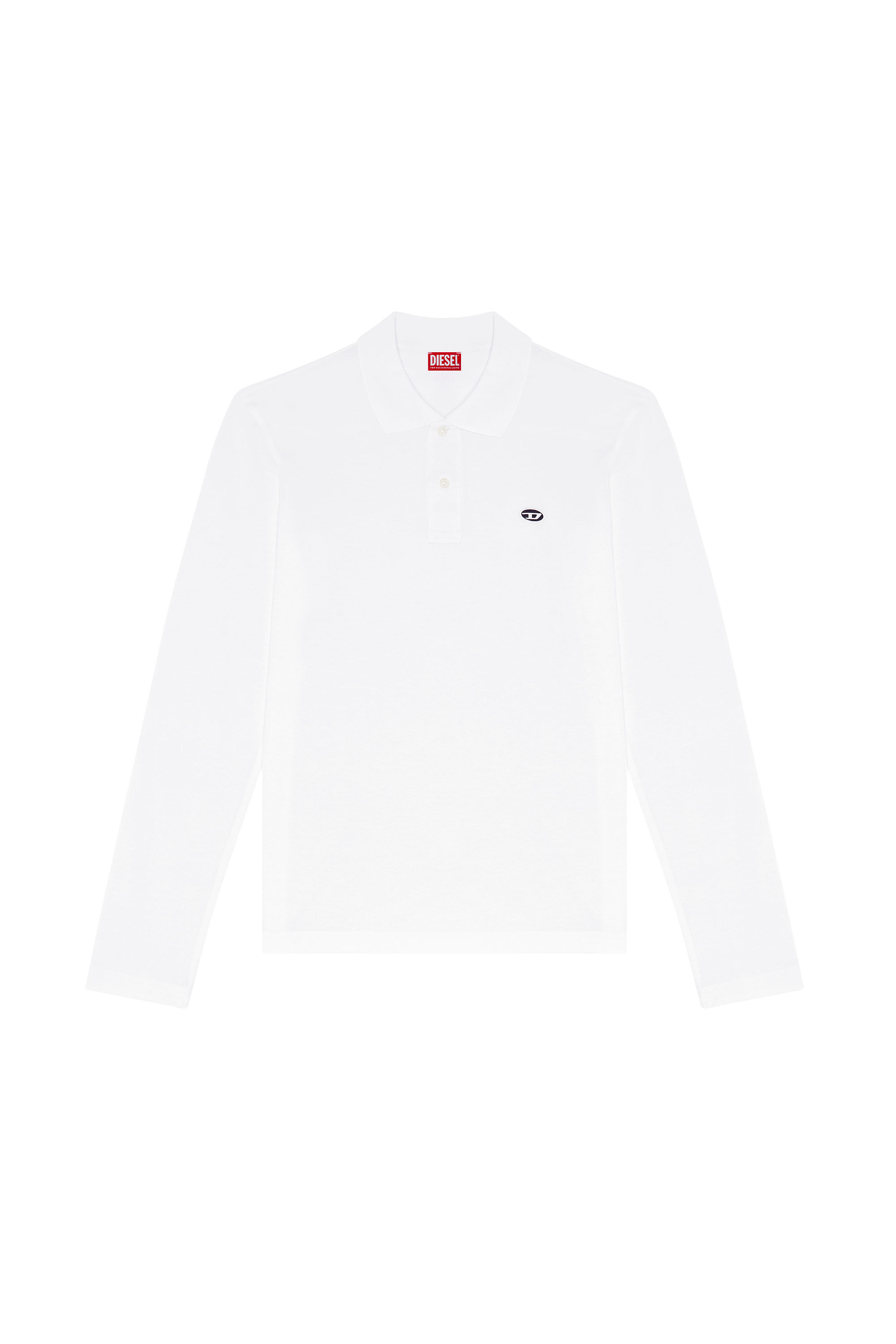 Diesel - T-SMITH-LS-DOVAL-PJ, Polo à manches longues avec empiècement D Homme in Blanc - 2