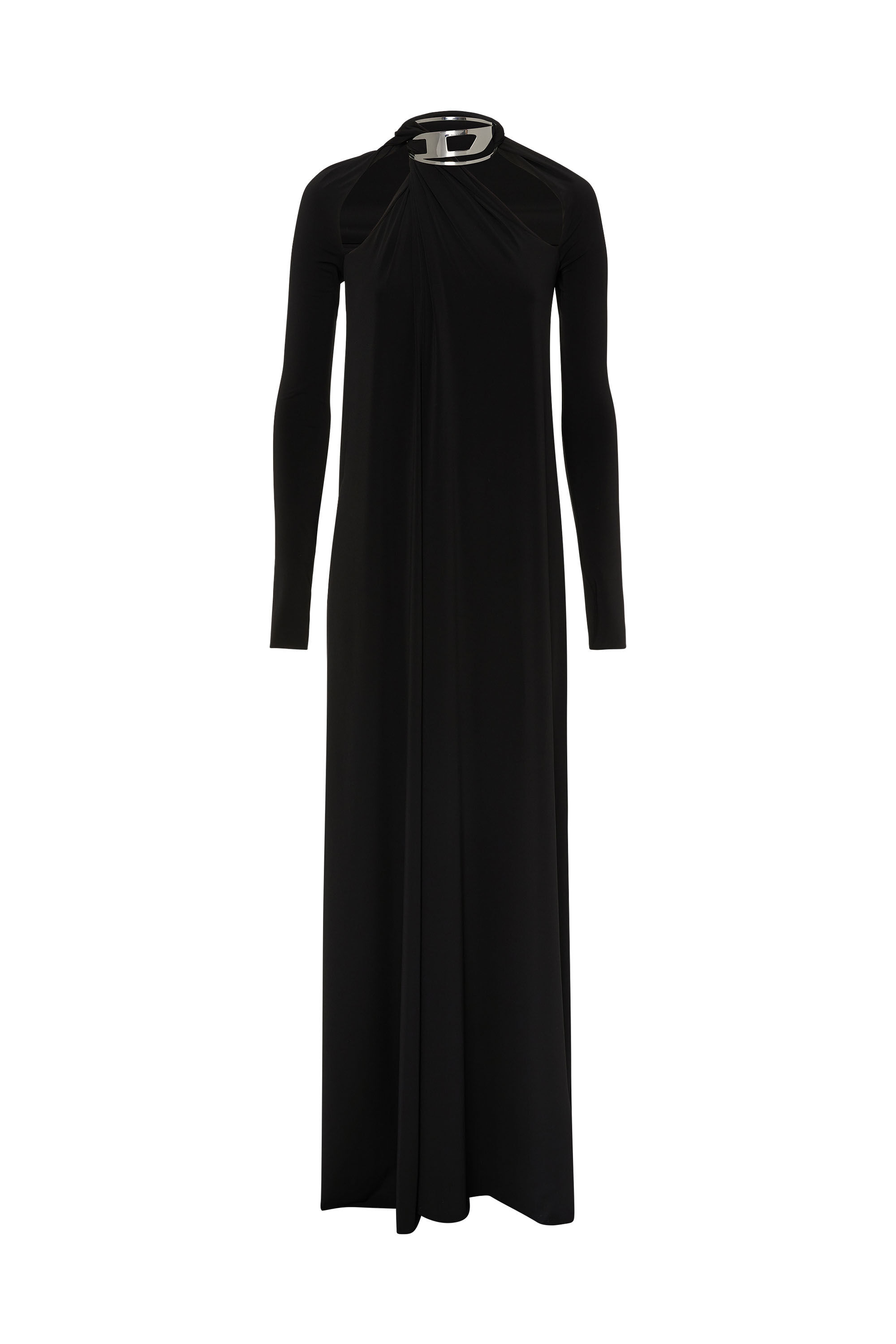 Diesel - D-LAVIE-KAF, Robe cut-out dos nu avec tour de cou à logo Femme in Noir - 2