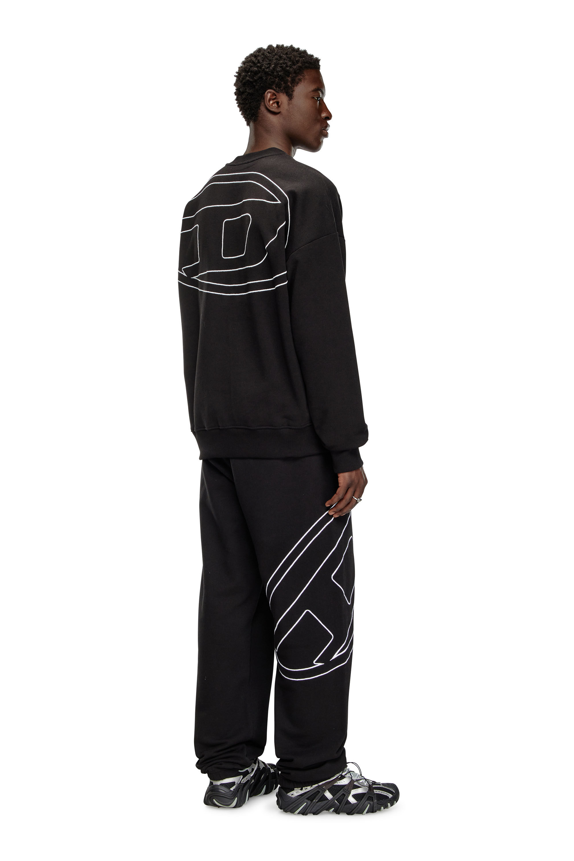 Diesel - S-ROB-MEGOVAL-D, Male's Sweatshirt with logo embroidery in Black - 1