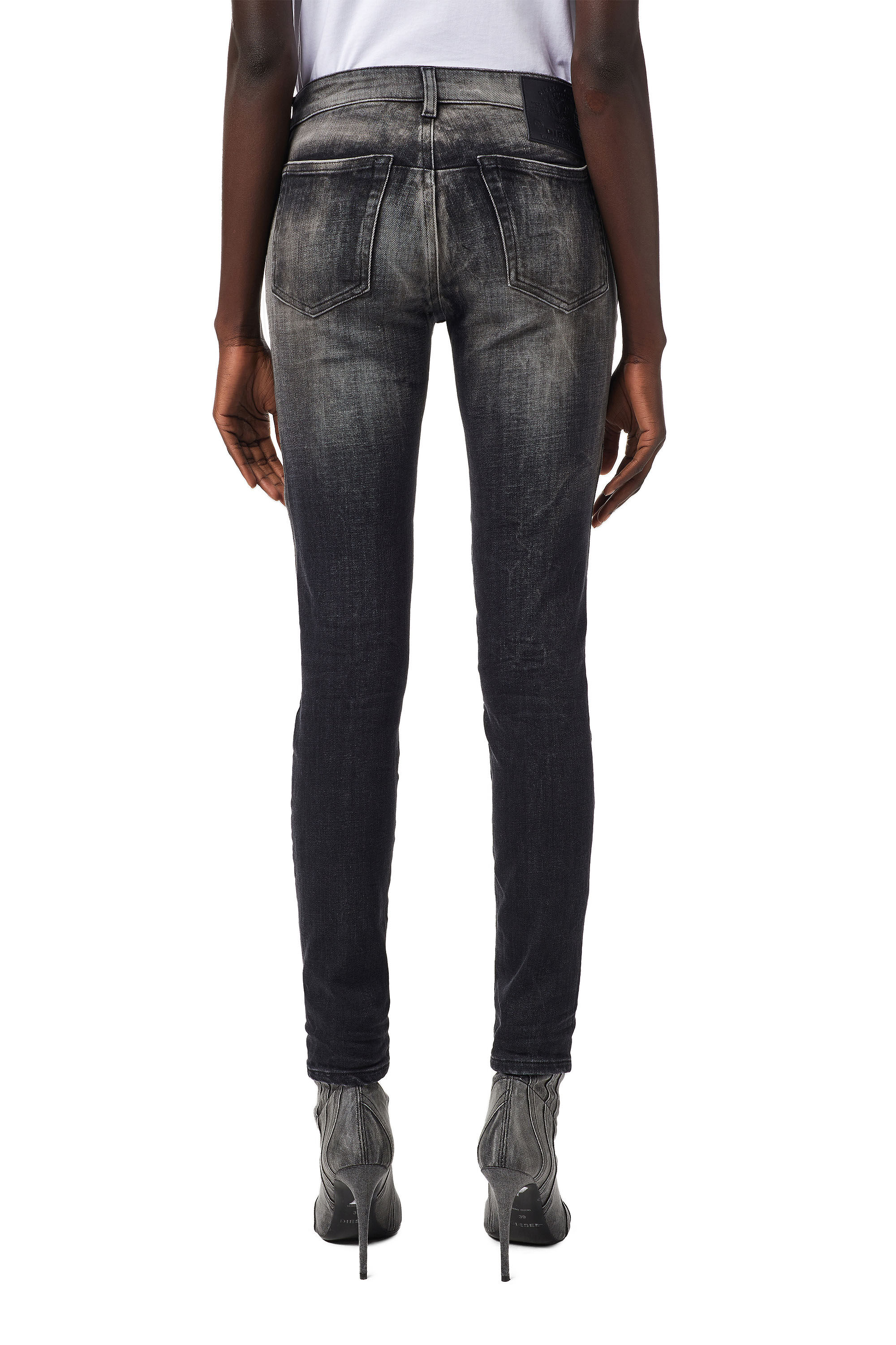 Diesel - D-Jevel 09B18 Slim Jeans, Black/Dark Grey - Image 5