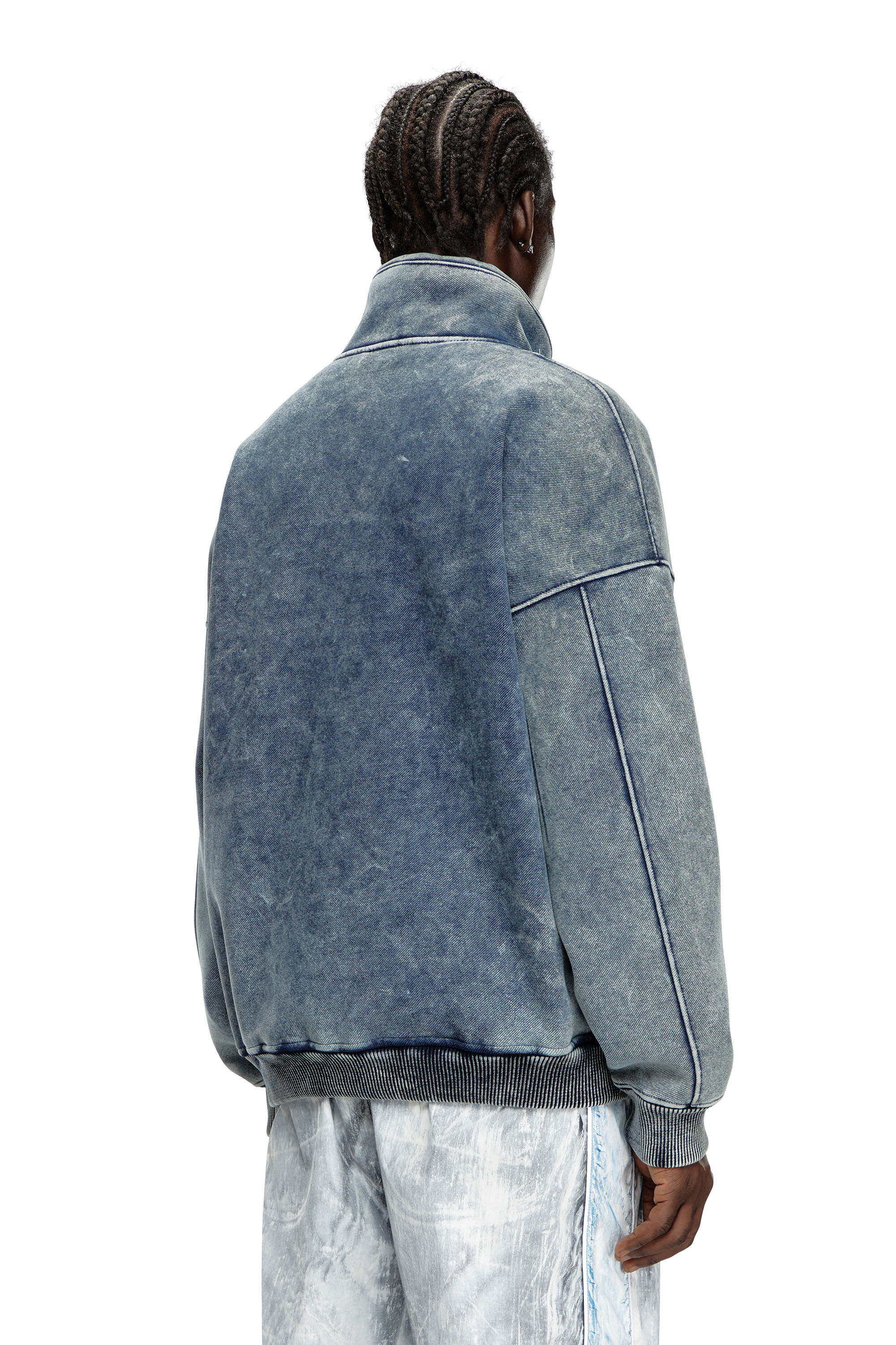 Diesel - S-BATEL, Male's Jacket in teddy-bonded jersey in Blue - 4