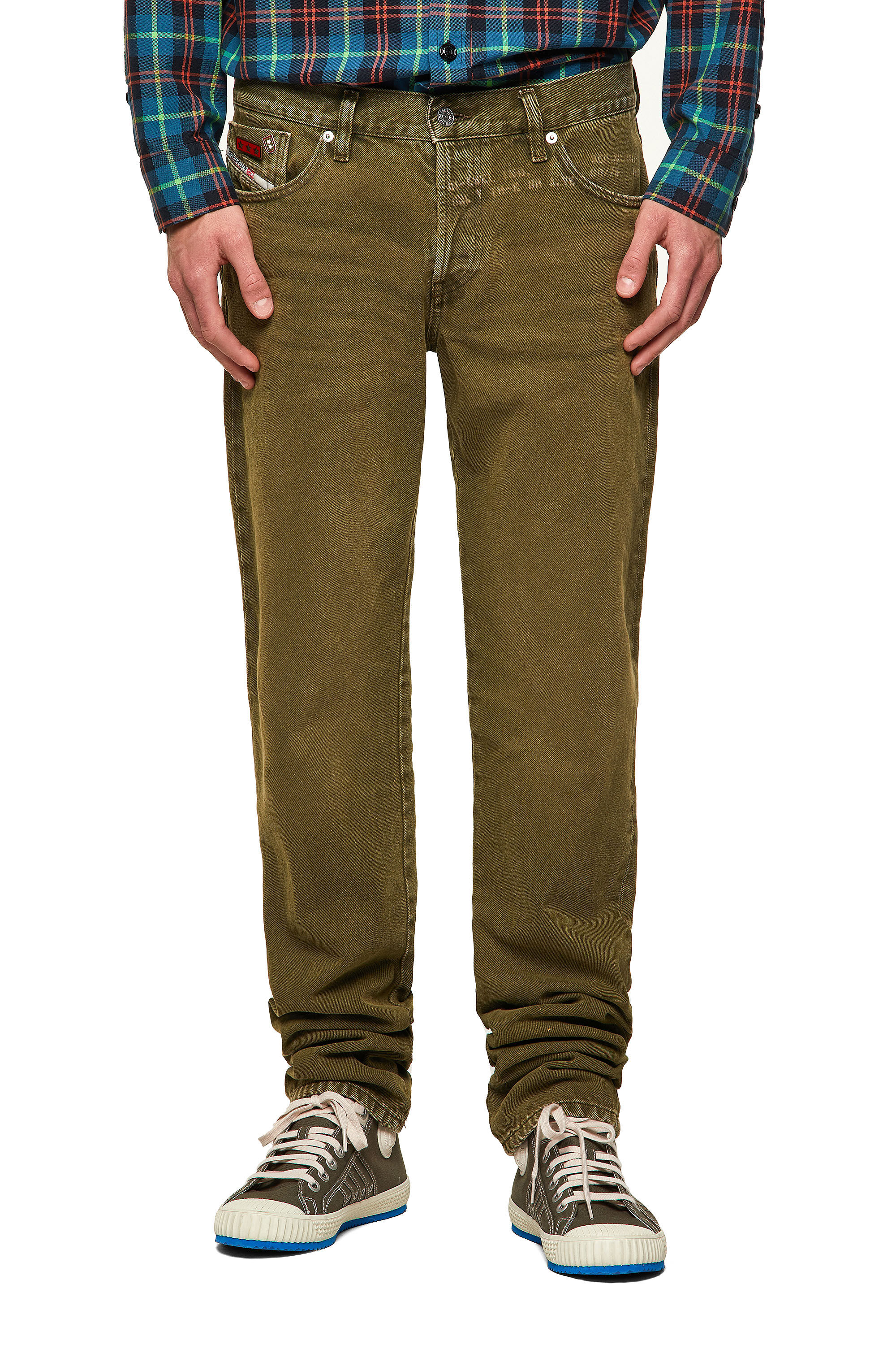 Diesel - D-Kras 09A35 Straight Jeans, Military Green - Image 3