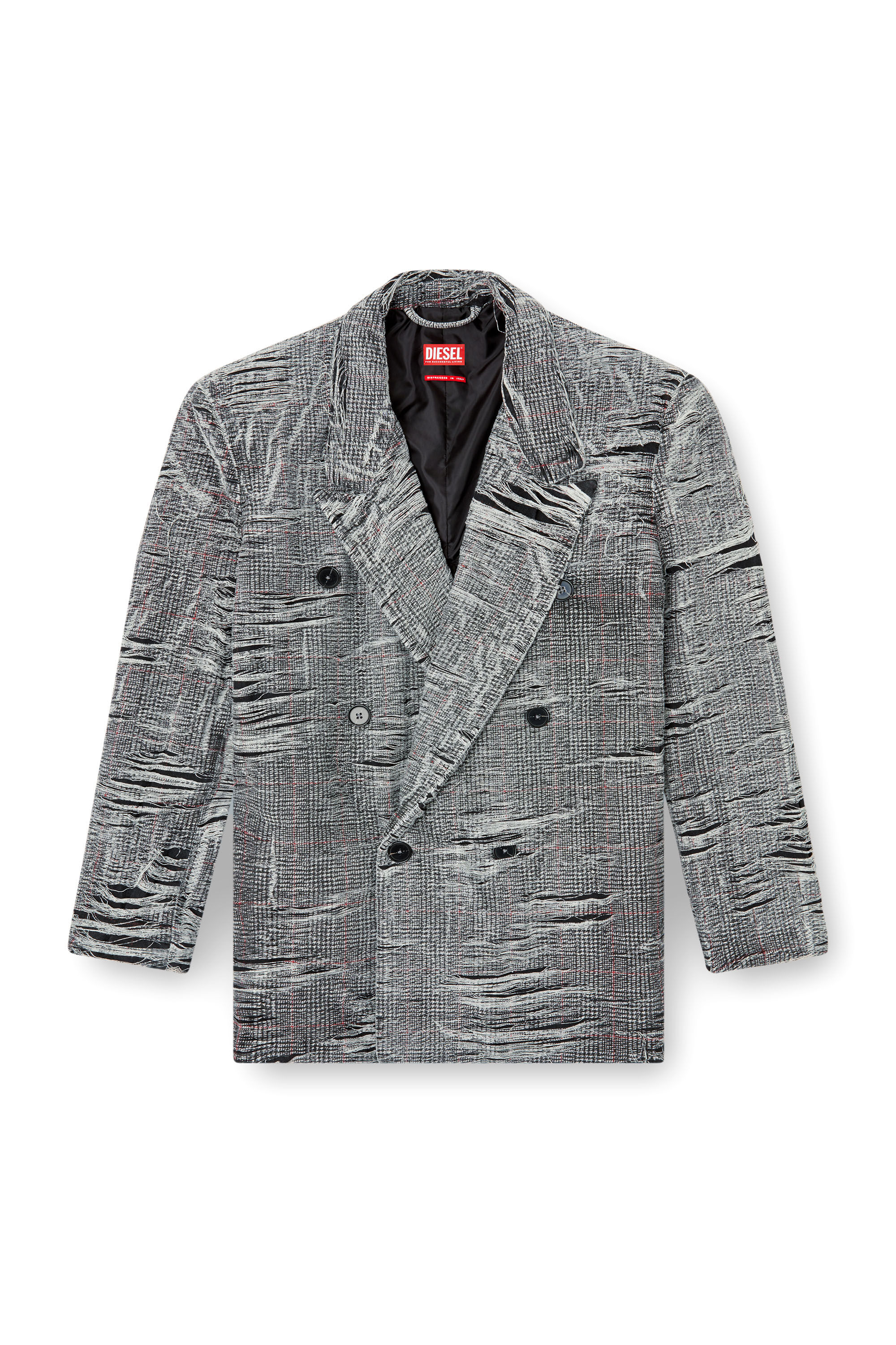 Diesel - D-PEKKA-FSG, Male's Blazer in distressed Prince of Wales denim in Grey - 2