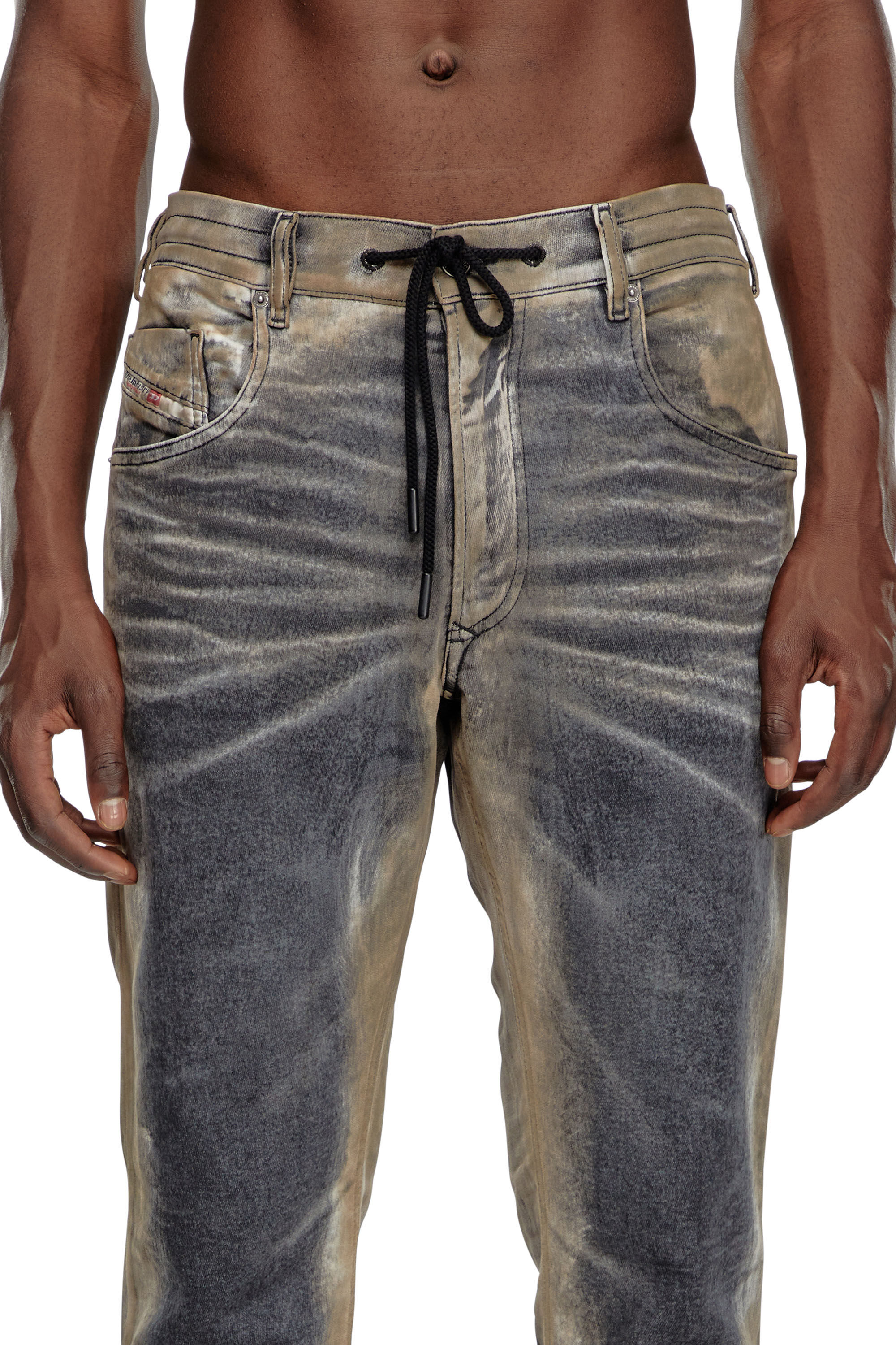 Diesel - Male Tapered 2030 D-Krooley Joggjeans® 068NP, Black/Dark Grey - Image 5