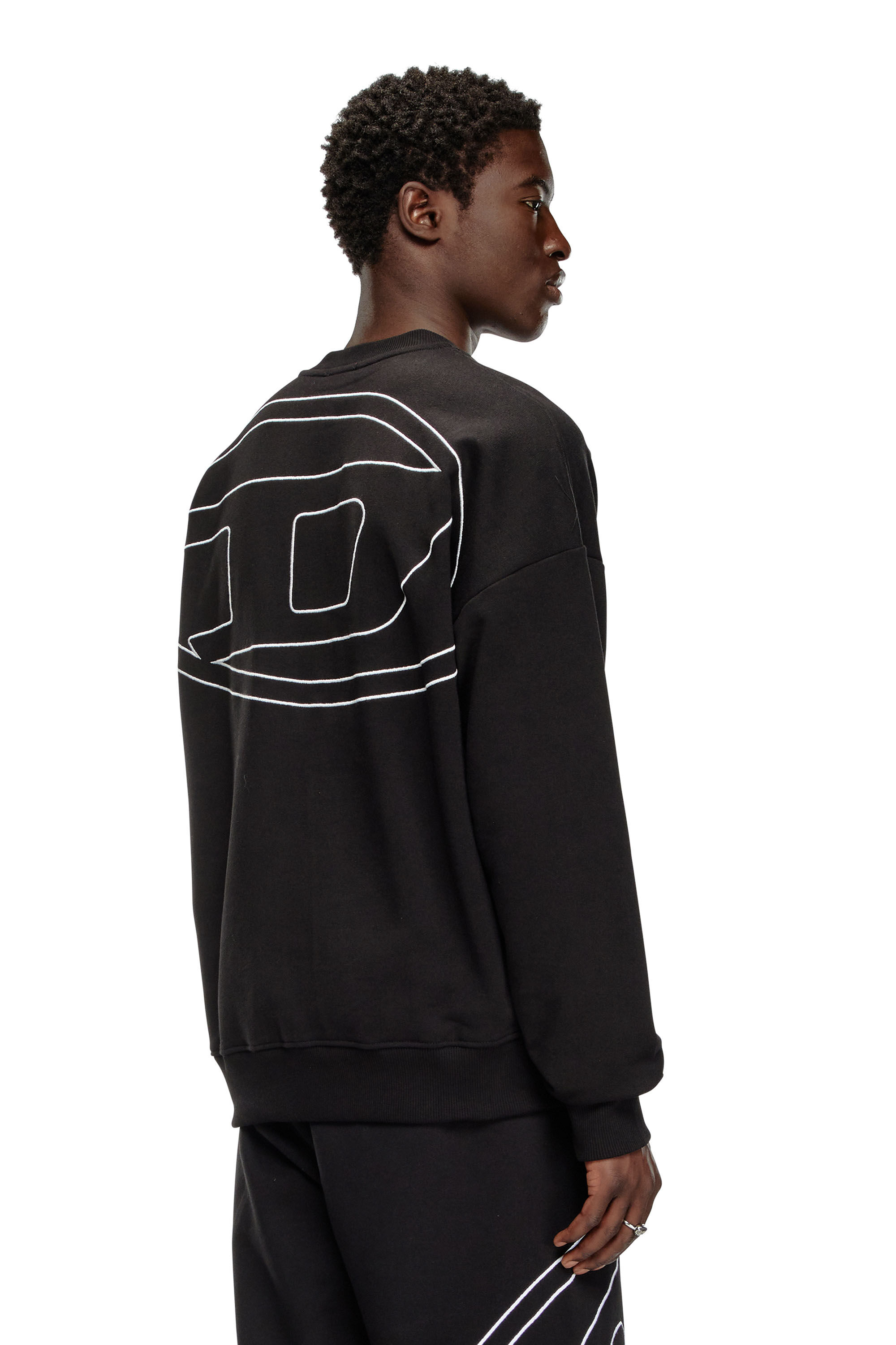 Diesel - S-ROB-MEGOVAL-D, Male's Sweatshirt with logo embroidery in Black - 3