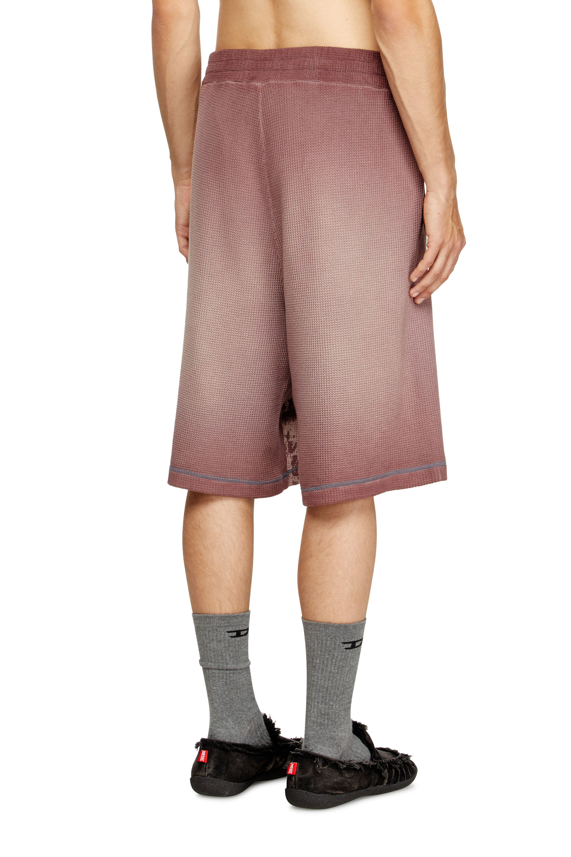 Diesel - P-WARKY-SHORT, Male's Waffle shorts with medieval print in null - 4