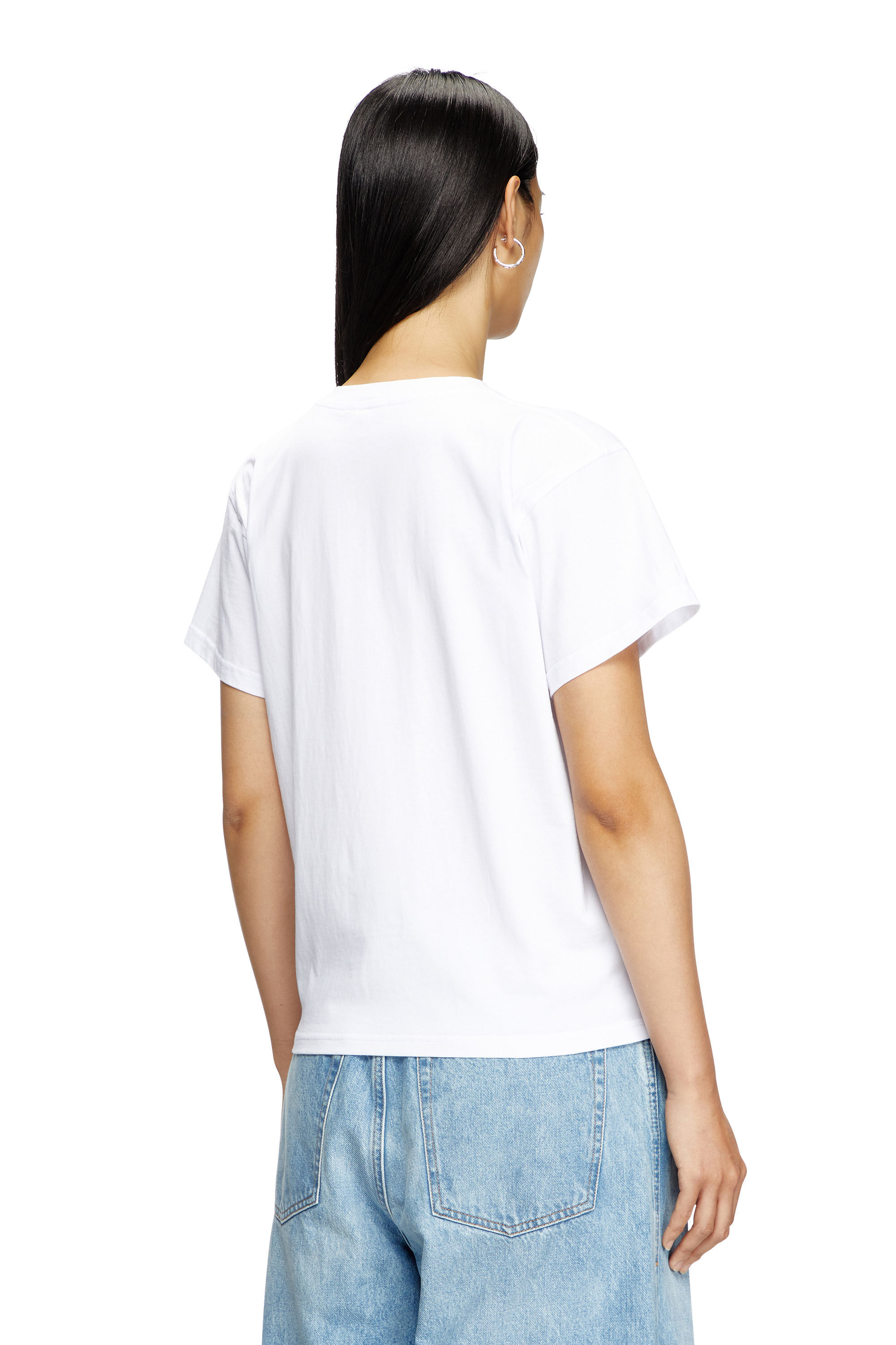 Diesel - T-MAREY, Female's T-shirt with small Oval D in White - 4