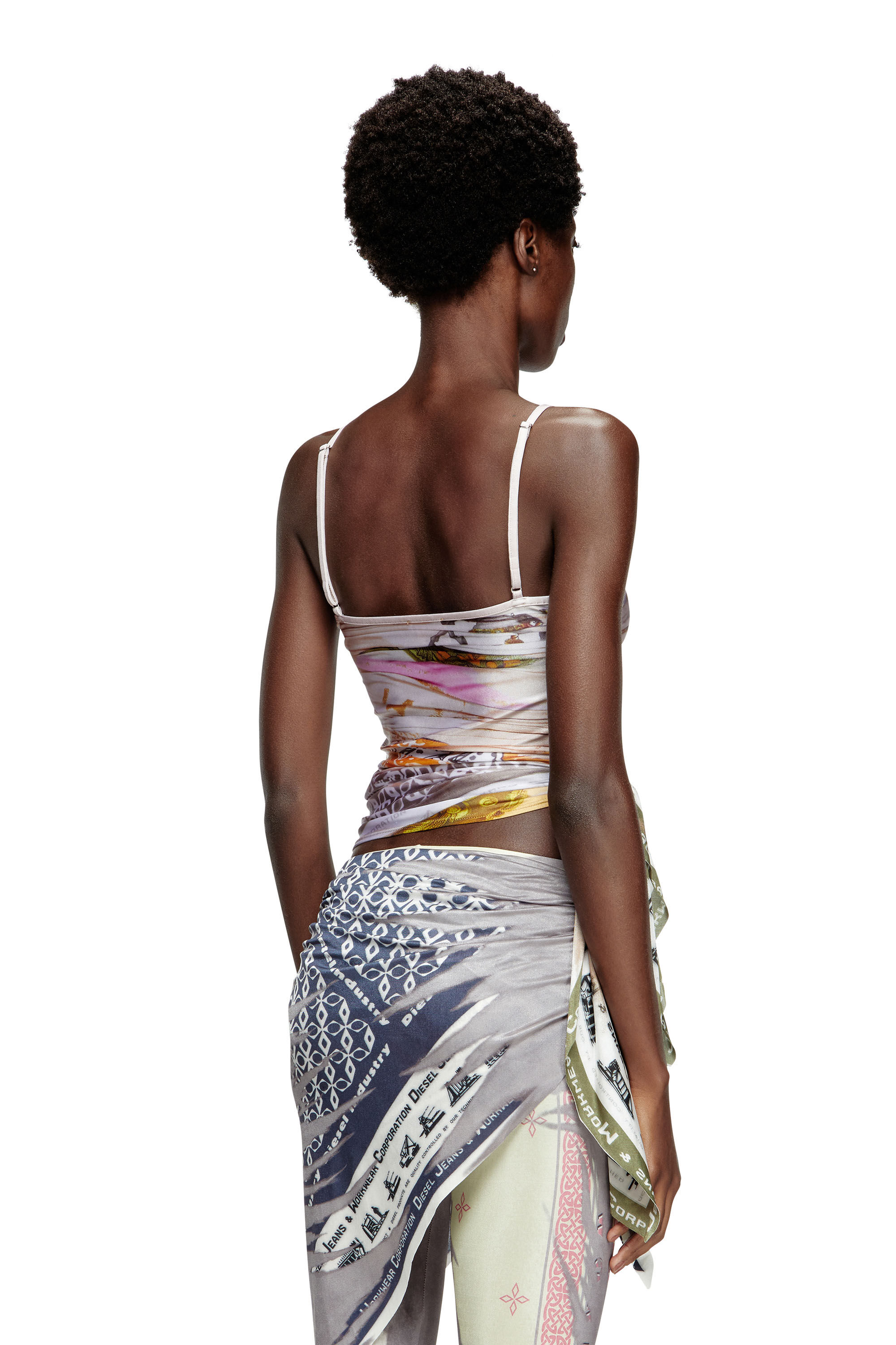 Women's Draped camisole with bandana knot | Multicolor | Diesel