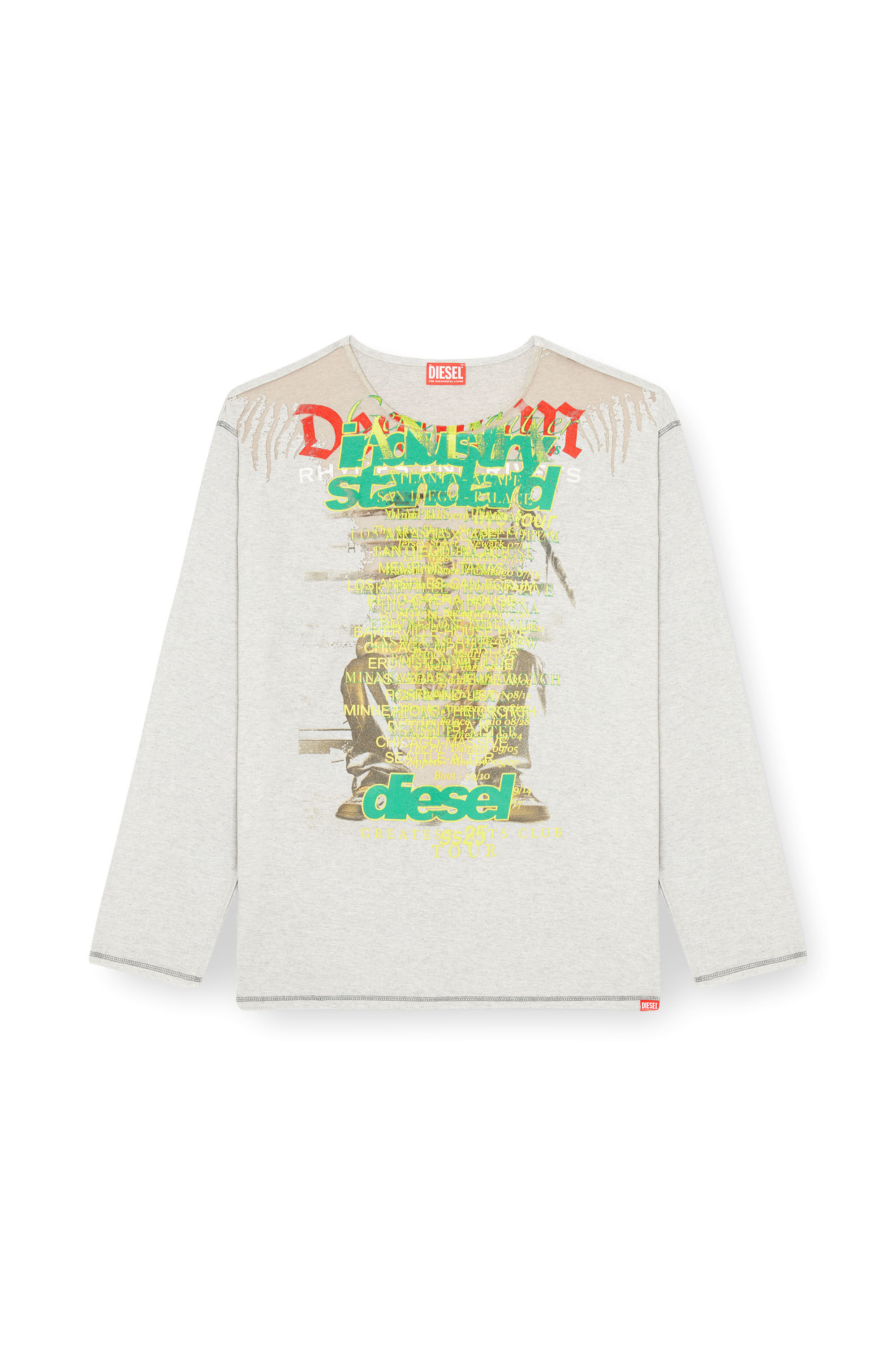 Women's Long-sleeve T-shirt with lyrics print | Grey | Diesel