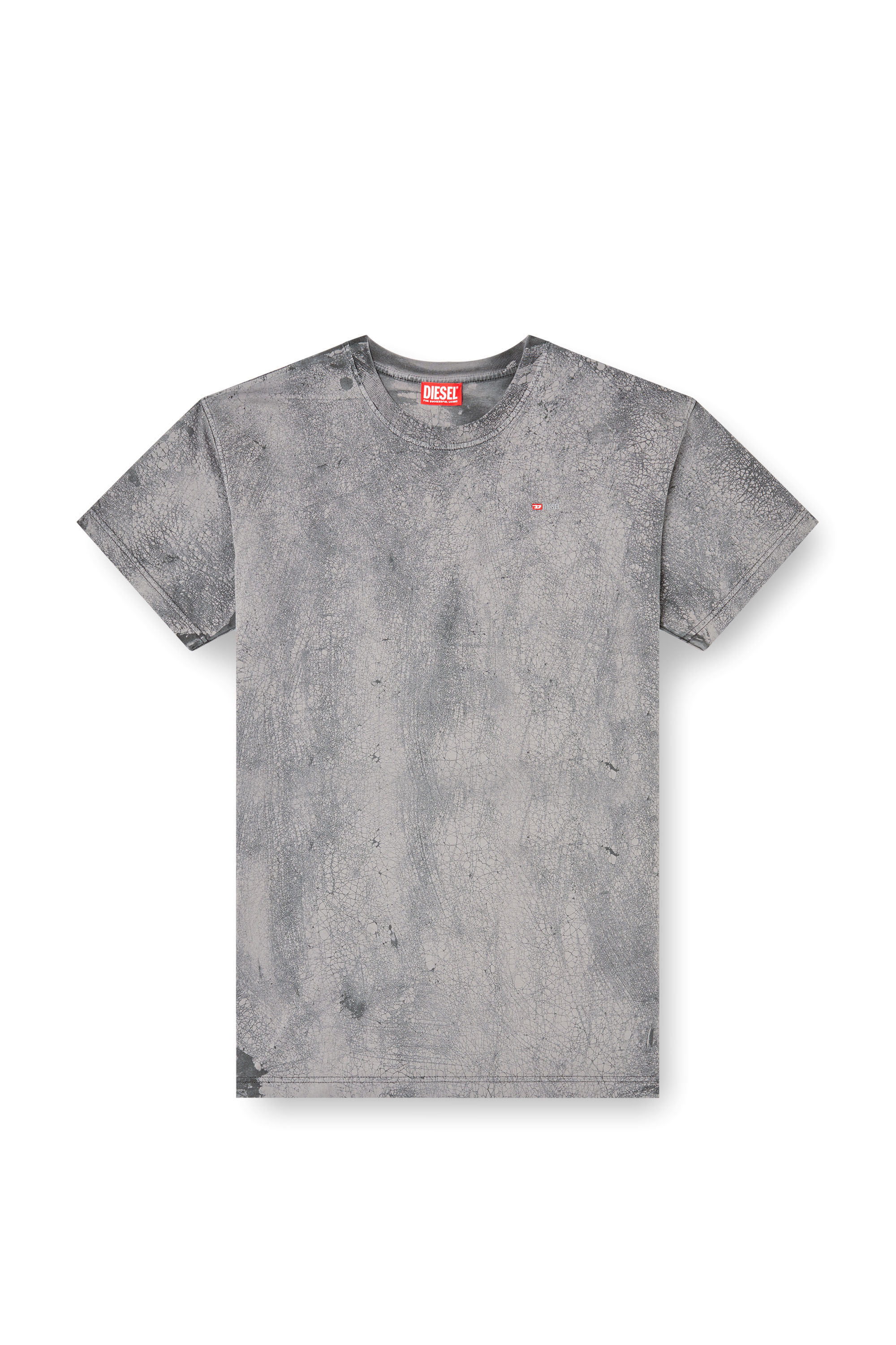 Diesel - T-NORM-T8, Male's T-shirt in waxed jersey in Grey - 2