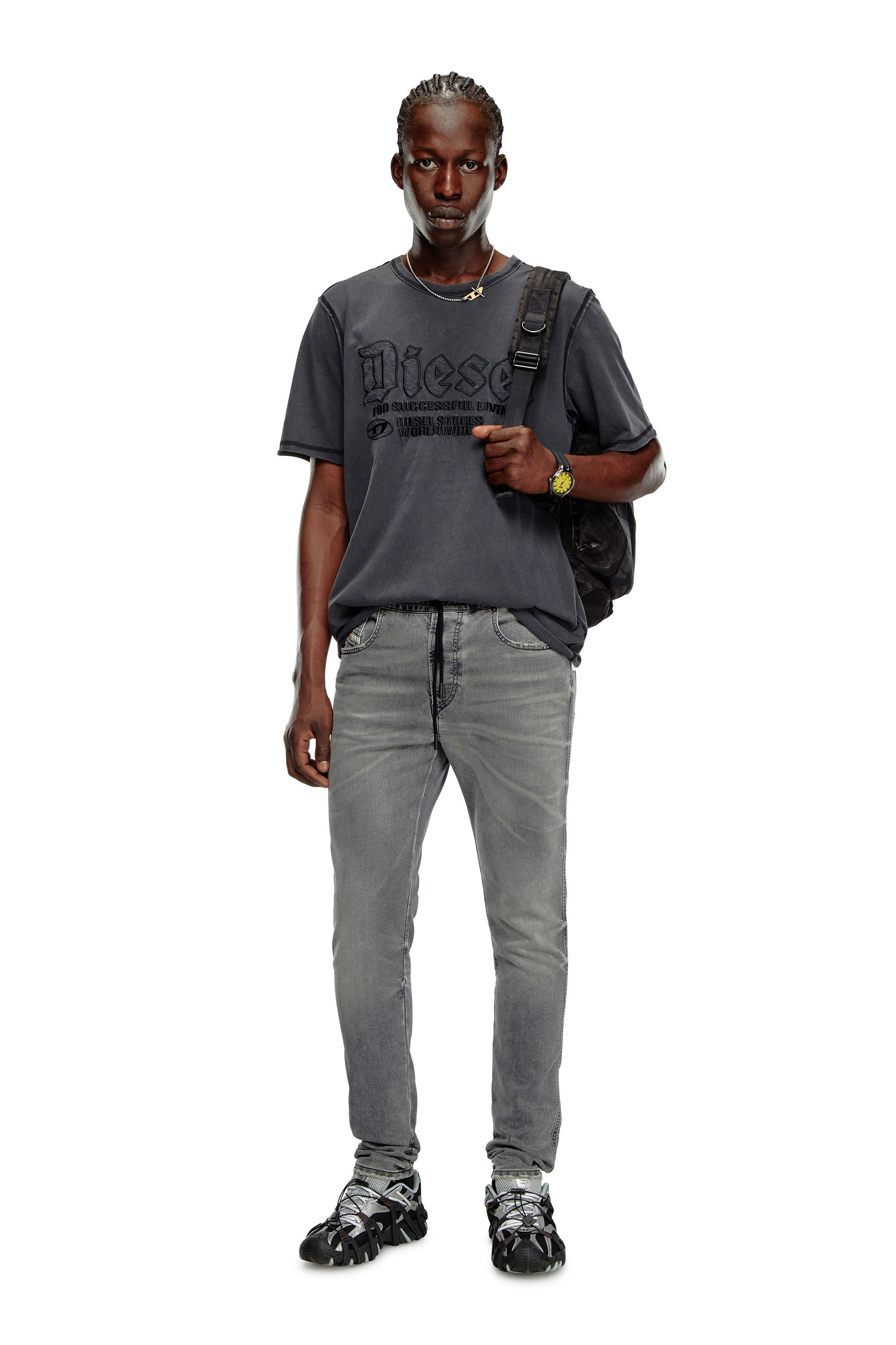 Diesel - Slim 2060 D-Strukt Joggjeans® 068LT Homme, Gris foncé - Image 1