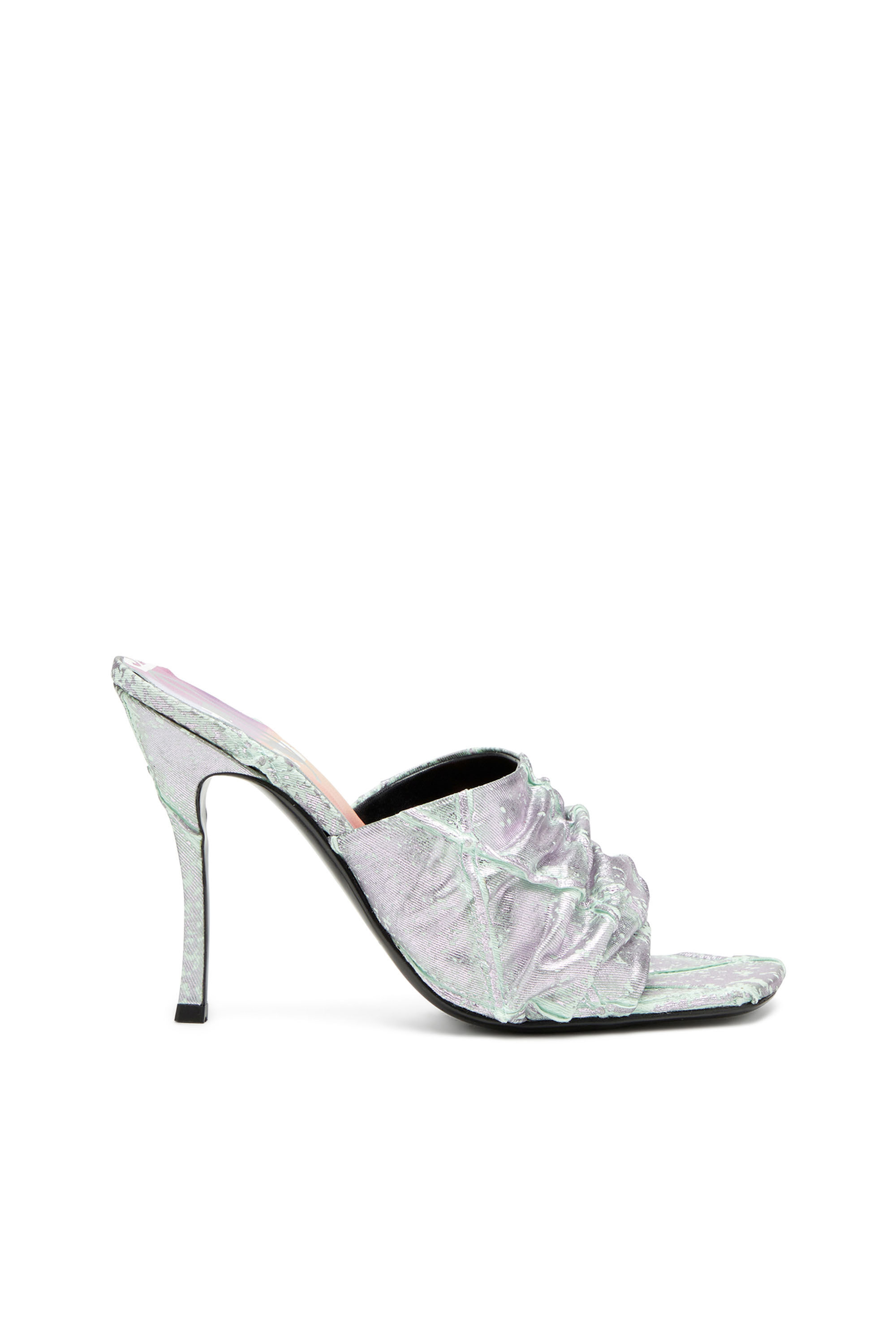 Women's D-Sydney-Mule sandals in shimmering denim | Green