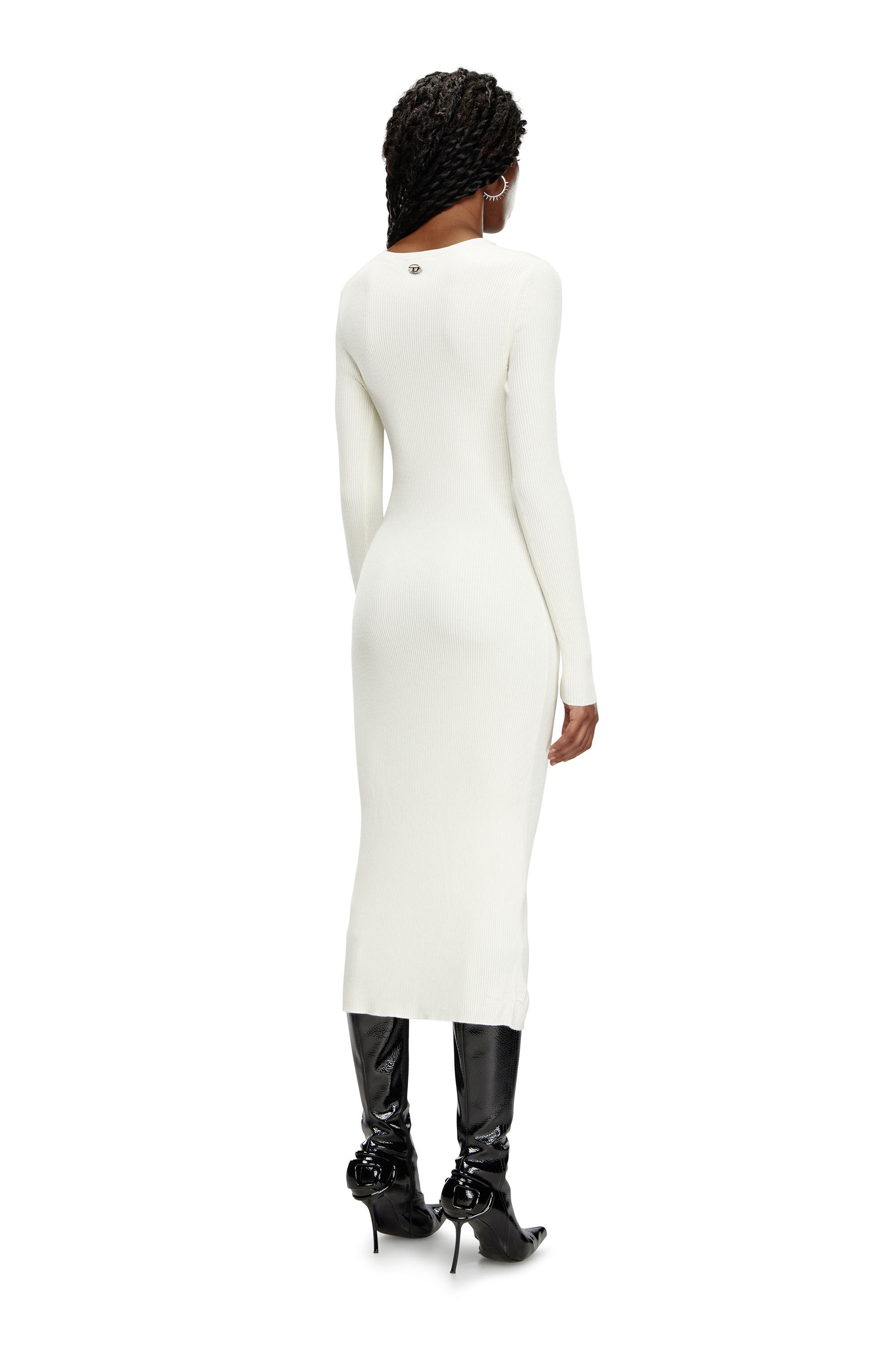 Diesel - M-PELAGOS, Robe en laine mélangée avec cut-out Femme in Blanc - 3