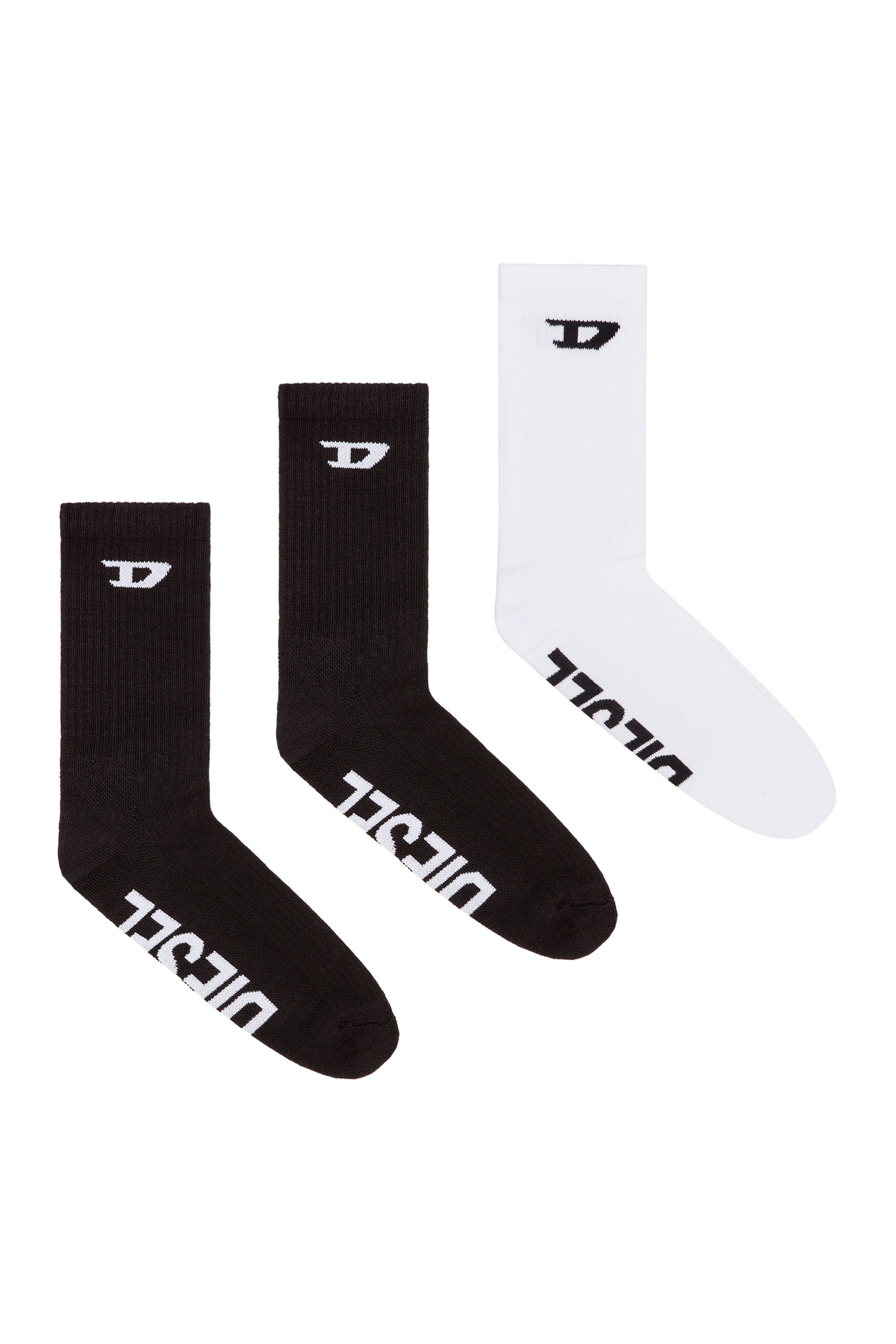 Diesel - SKM-D-CREW-SPORT-SOCKS, Noir/Blanc - Image 1