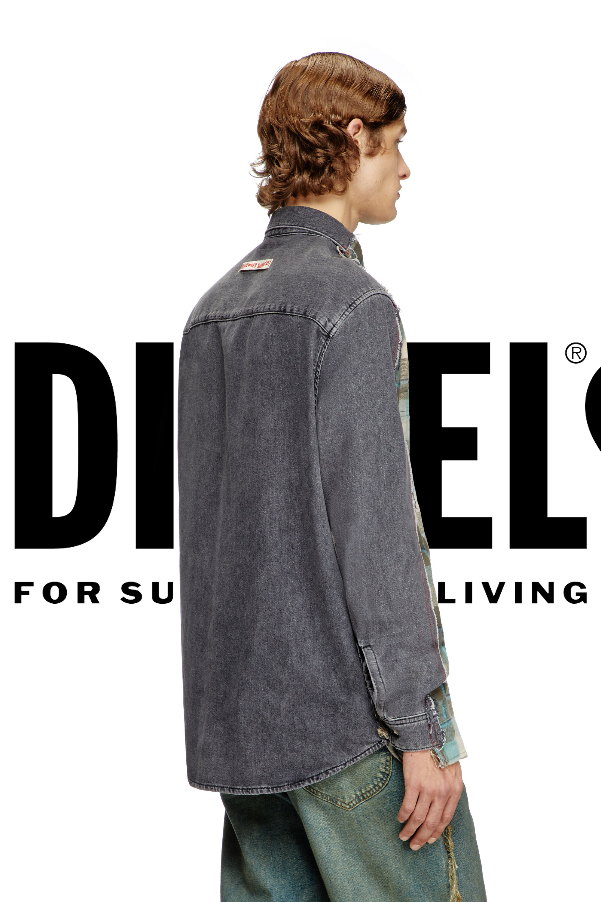 Diesel - Shirt Dieseloves 2B, Chemise à carreaux en denim Mixte in Polychrome - 3