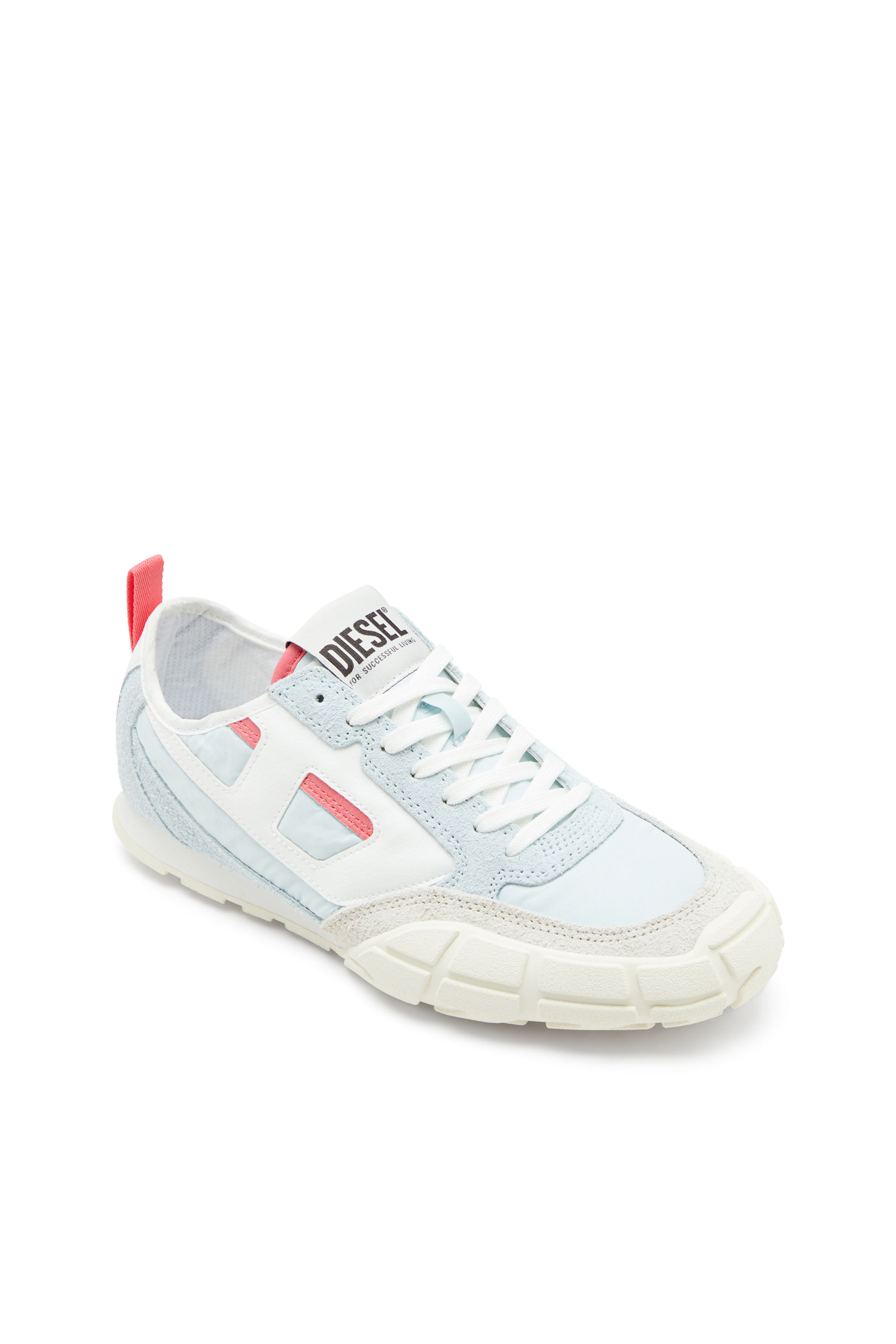 Diesel - S-PAGODHA LOW W, Female's S-Pagodha-Sneakers in leather, suede and ripstop in Light Blue - 6