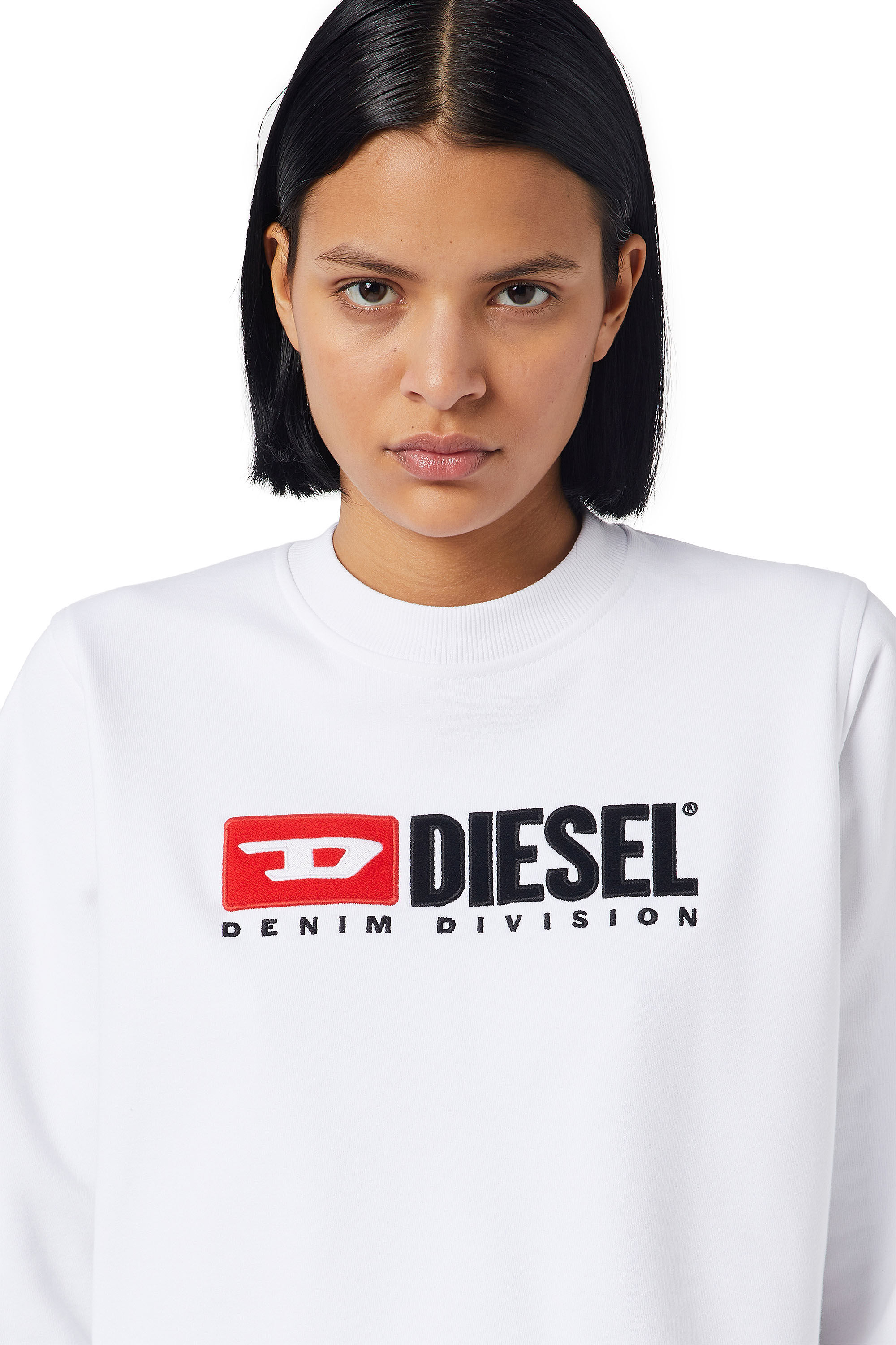 Diesel - F-REGGY-DIV, Female's Denim Division sweatshirt in White - 5