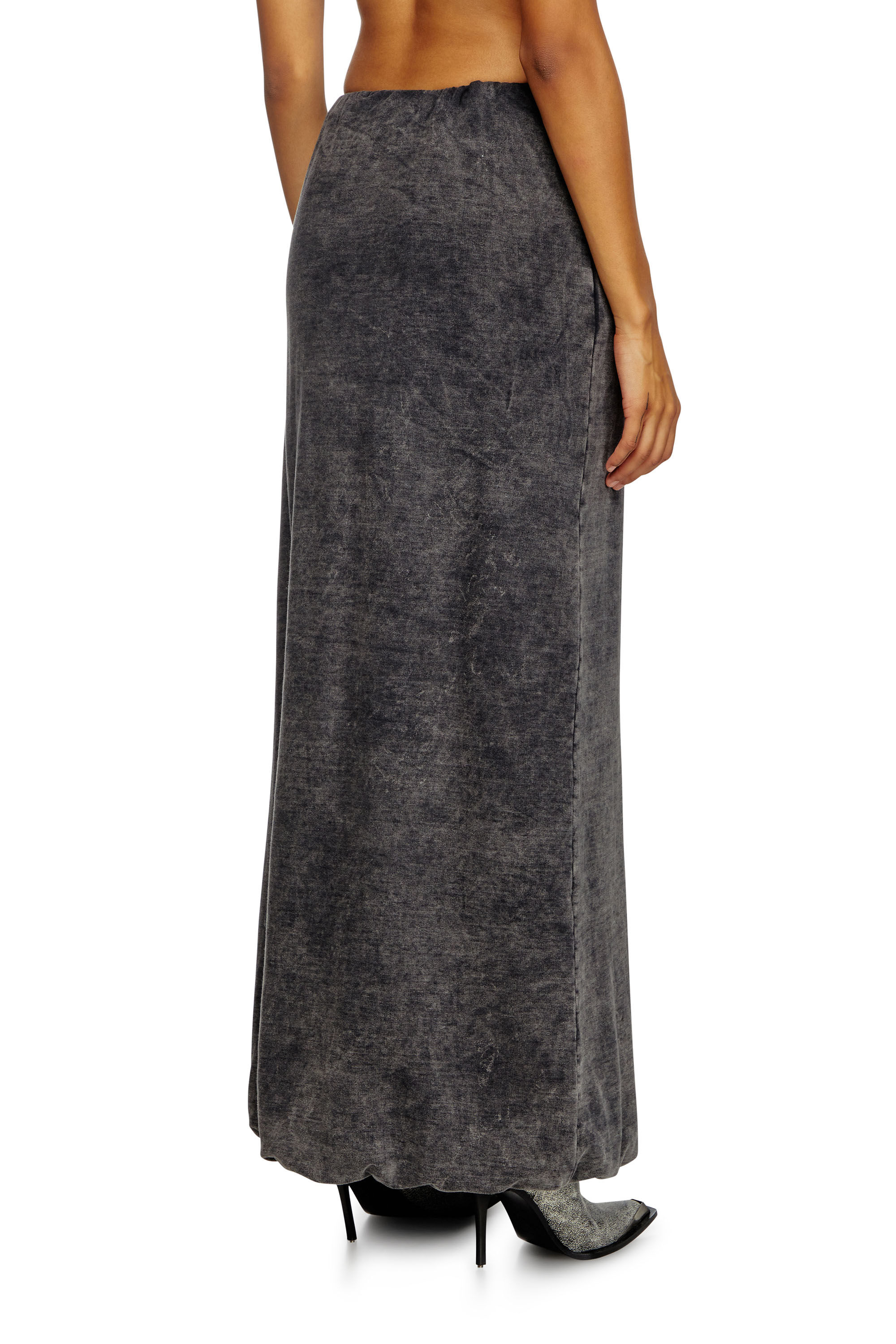 Diesel - O-TULIP, Female's Long skirt with denim effect in Black - 4