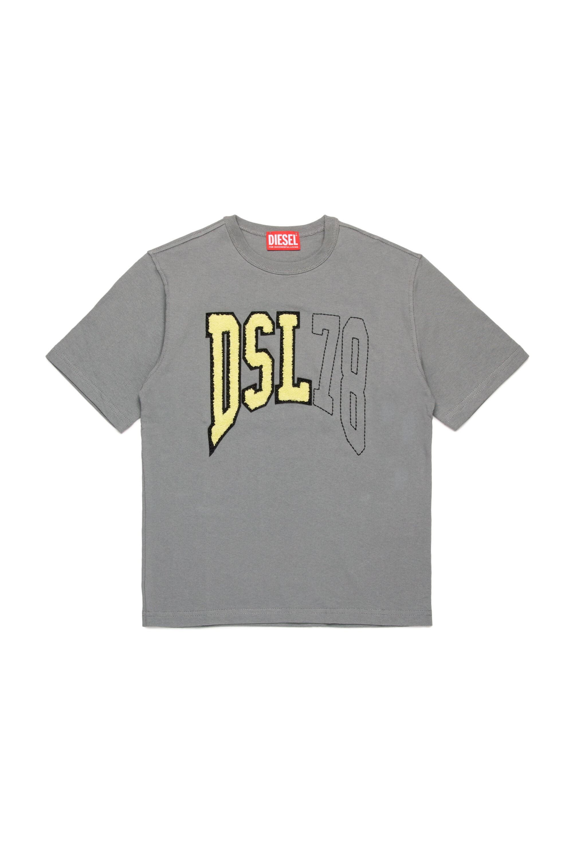 Diesel - TWASHN OVER, Male's T-shirt with collegiate DSL78 logo in Grey - 1
