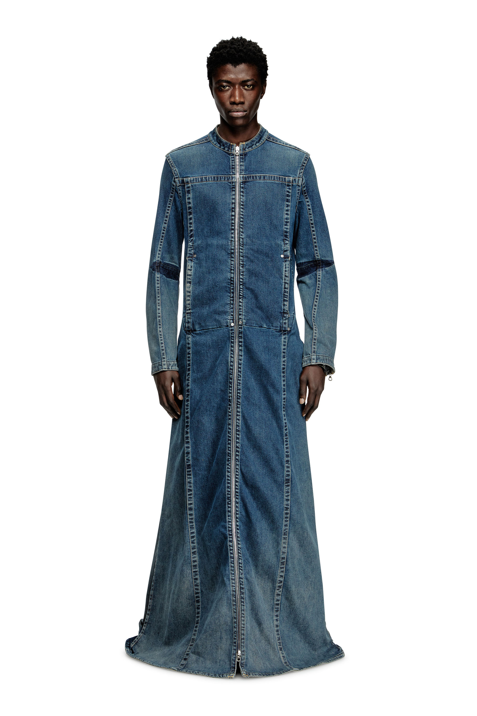 Diesel - D-JORGE-RE-FSG, Male's Extreme coat in Rehab denim in Medium Blue - 1
