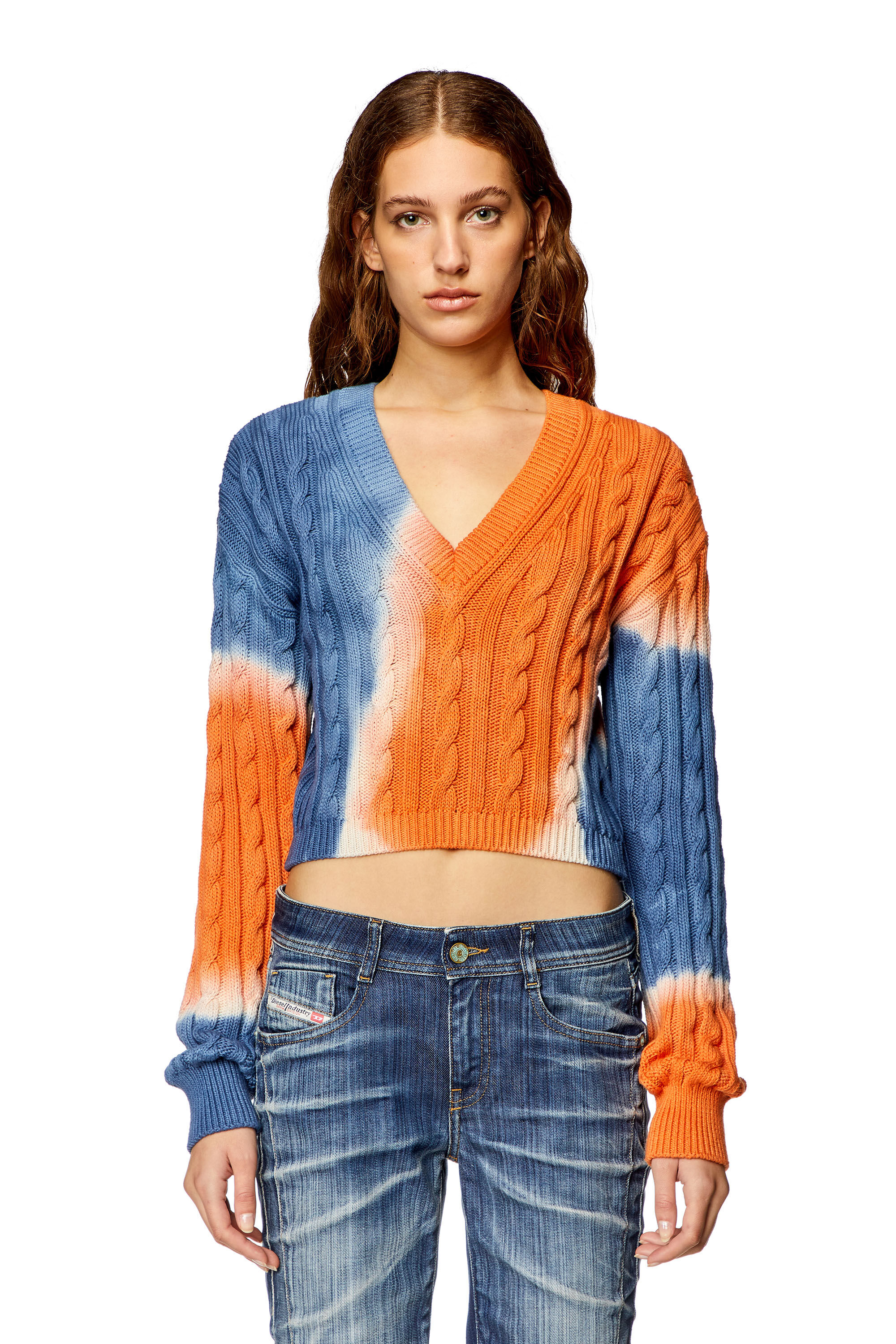 Diesel - M-JANEL, Female Tie-dye jumper in cable-knit cotton in Multicolor - Image 6