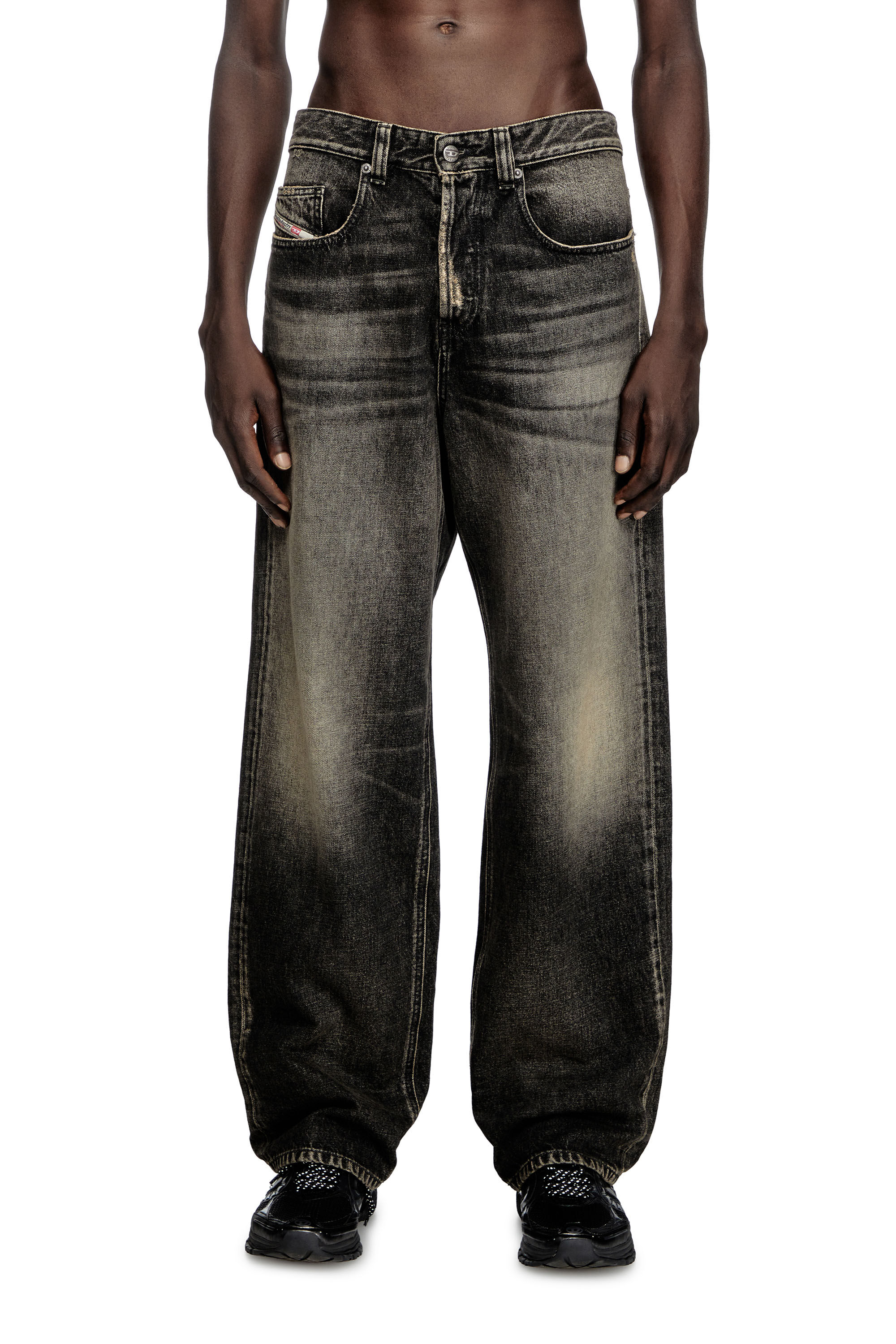Diesel - Relaxed Jeans 2001 D-Macro 007Z1 Homme, Noir/Gris foncé - Image 3