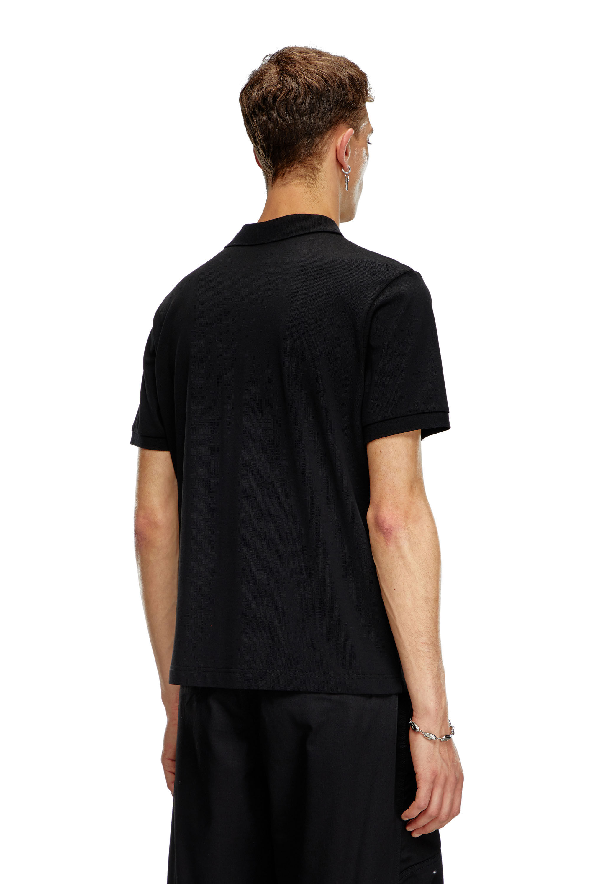 Diesel - T-REJUST-DOVAL-PJ, Male's Polo shirt with Oval D patch in Black - 4