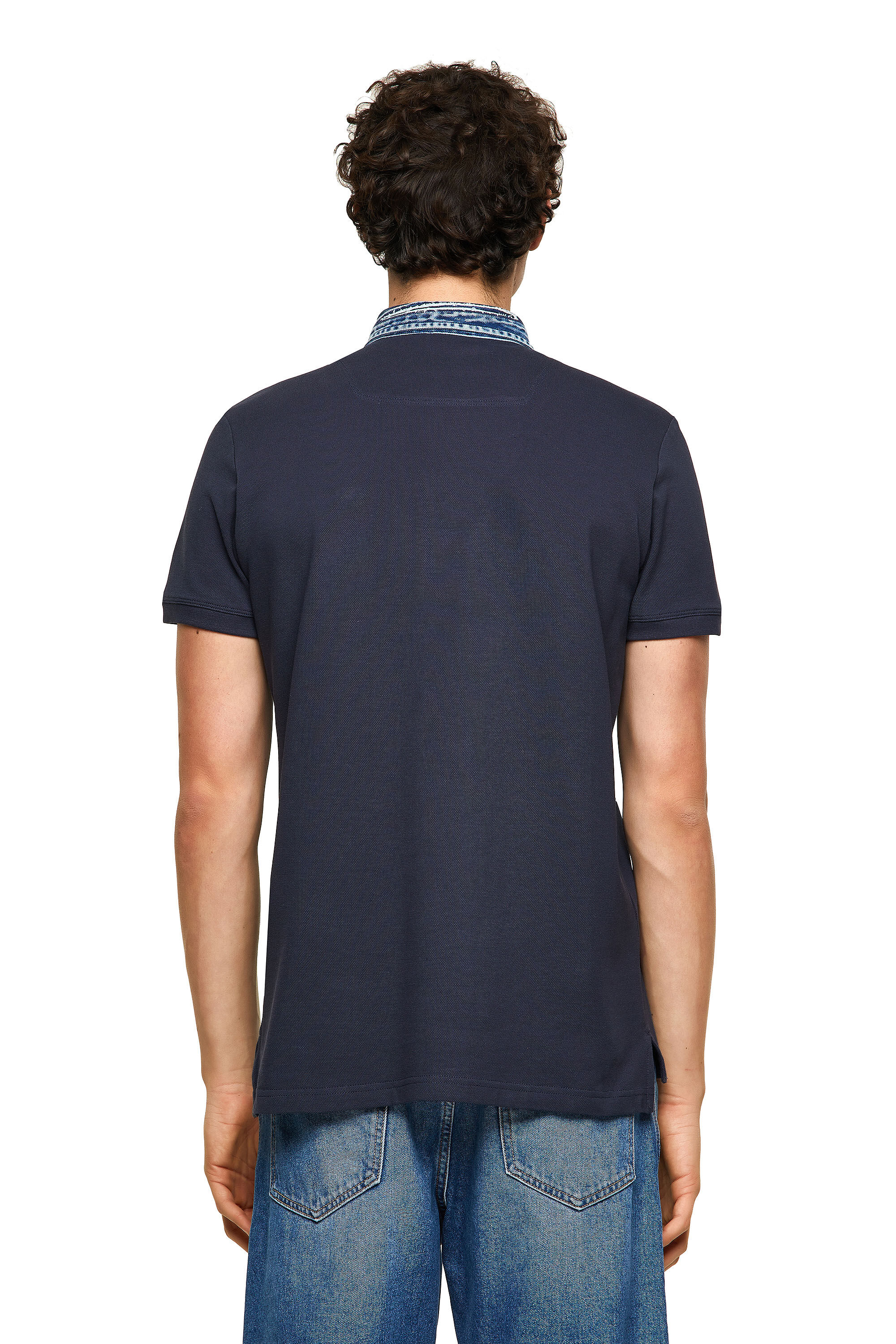 Diesel polo shirt denim collar top