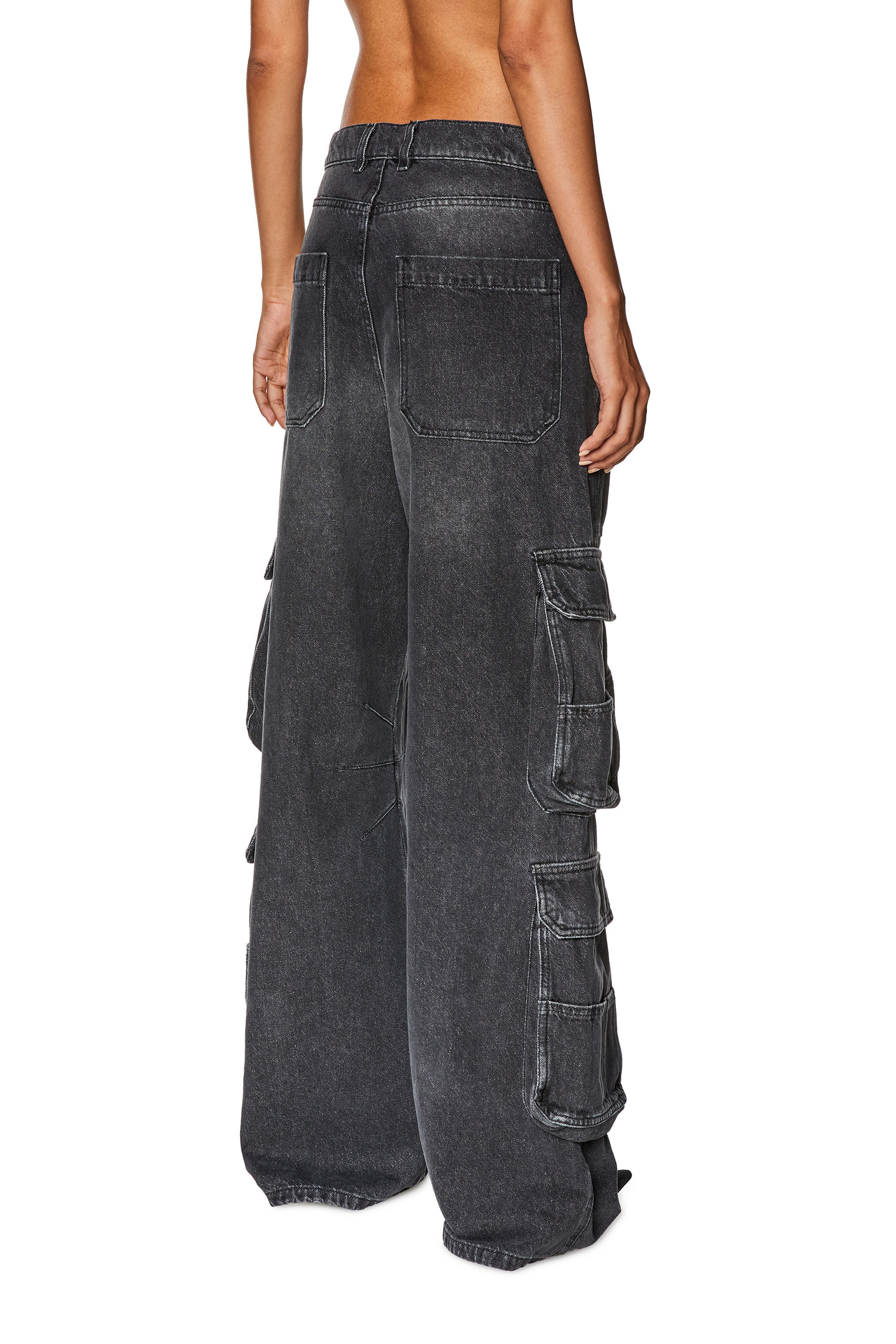 1996 D-Sire Women: Low waist, 90's cargo Jeans, Black