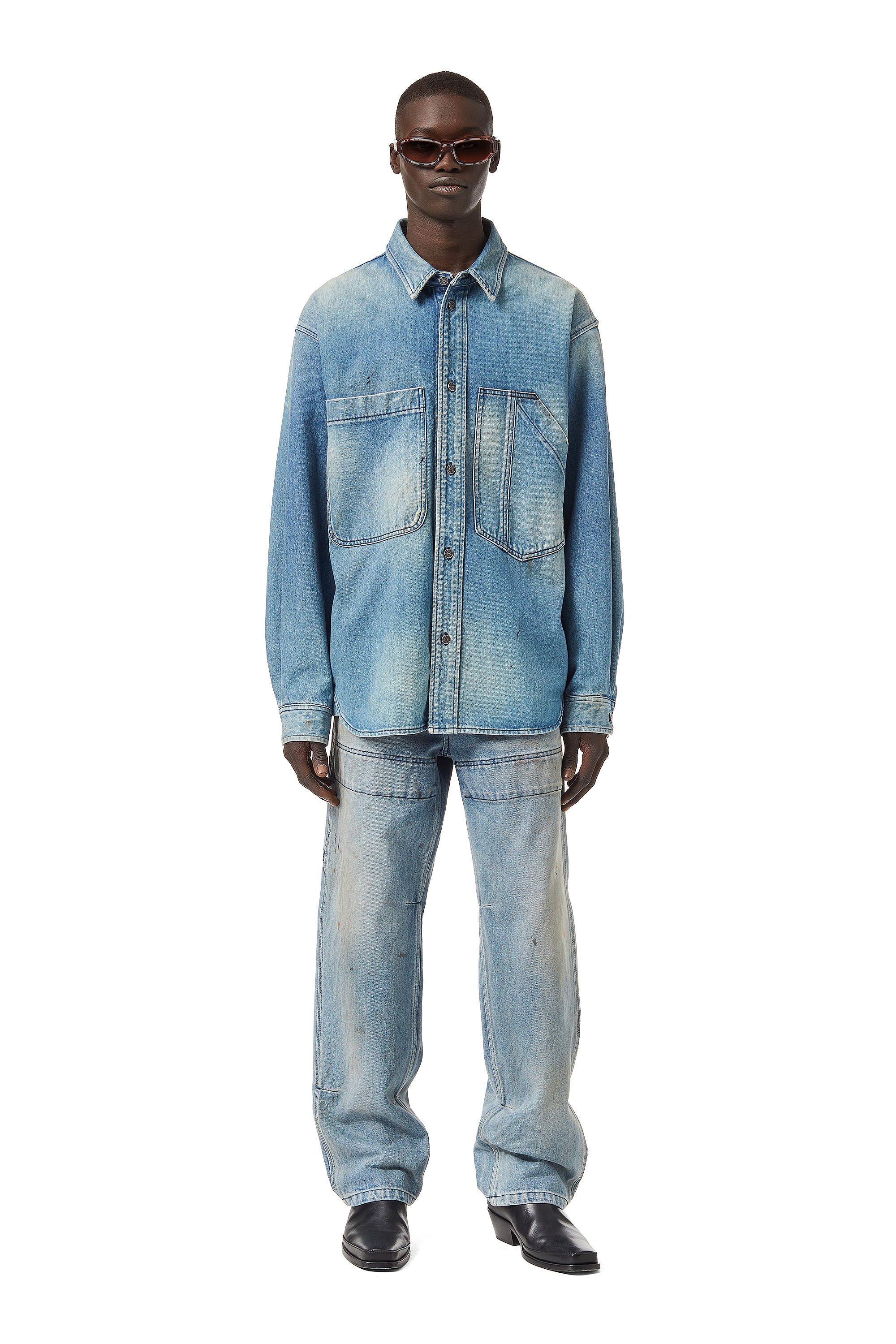 Diesel - D-Franky 0EHAS Straight Jeans, Bleu Clair - Image 1