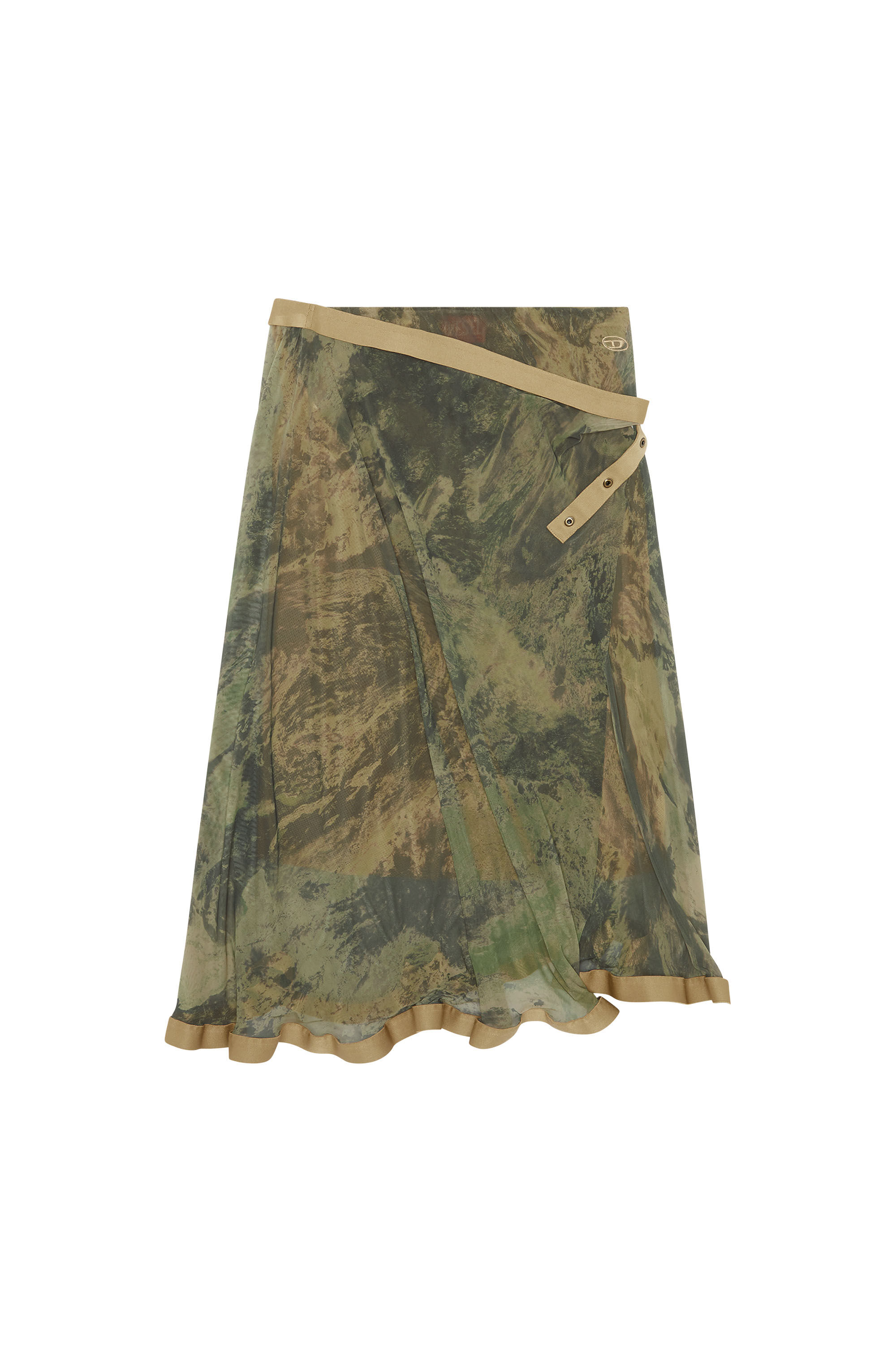 Diesel - O-RAY, Female's Wrap skirt in Planet tulle in Green - 2