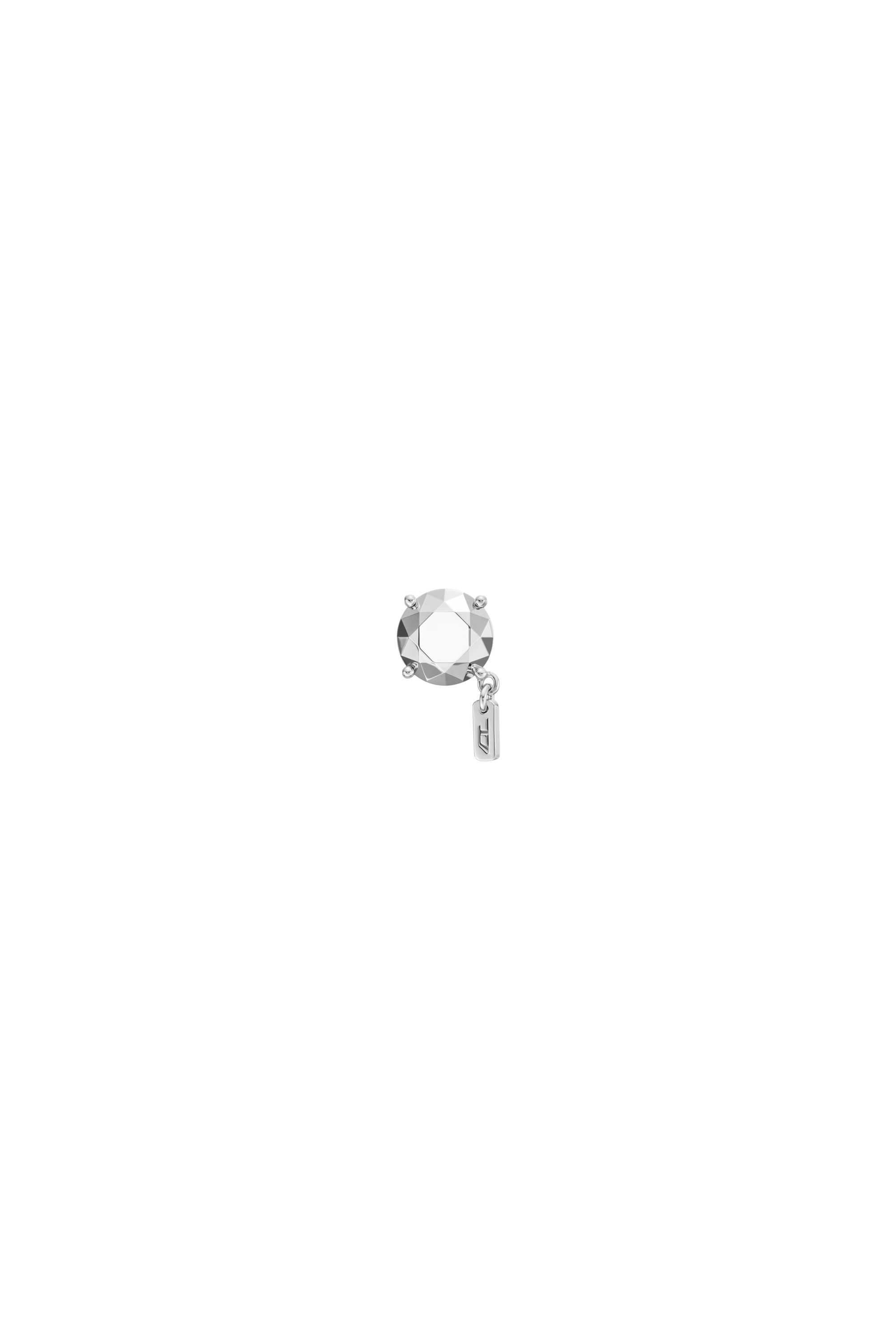 Diesel - DL1352040 STERLING SILVER JEWEL, Boucle d'oreille en argent sterling taille diamant avec fermeture à tige. Mixte in Gris argenté - 2