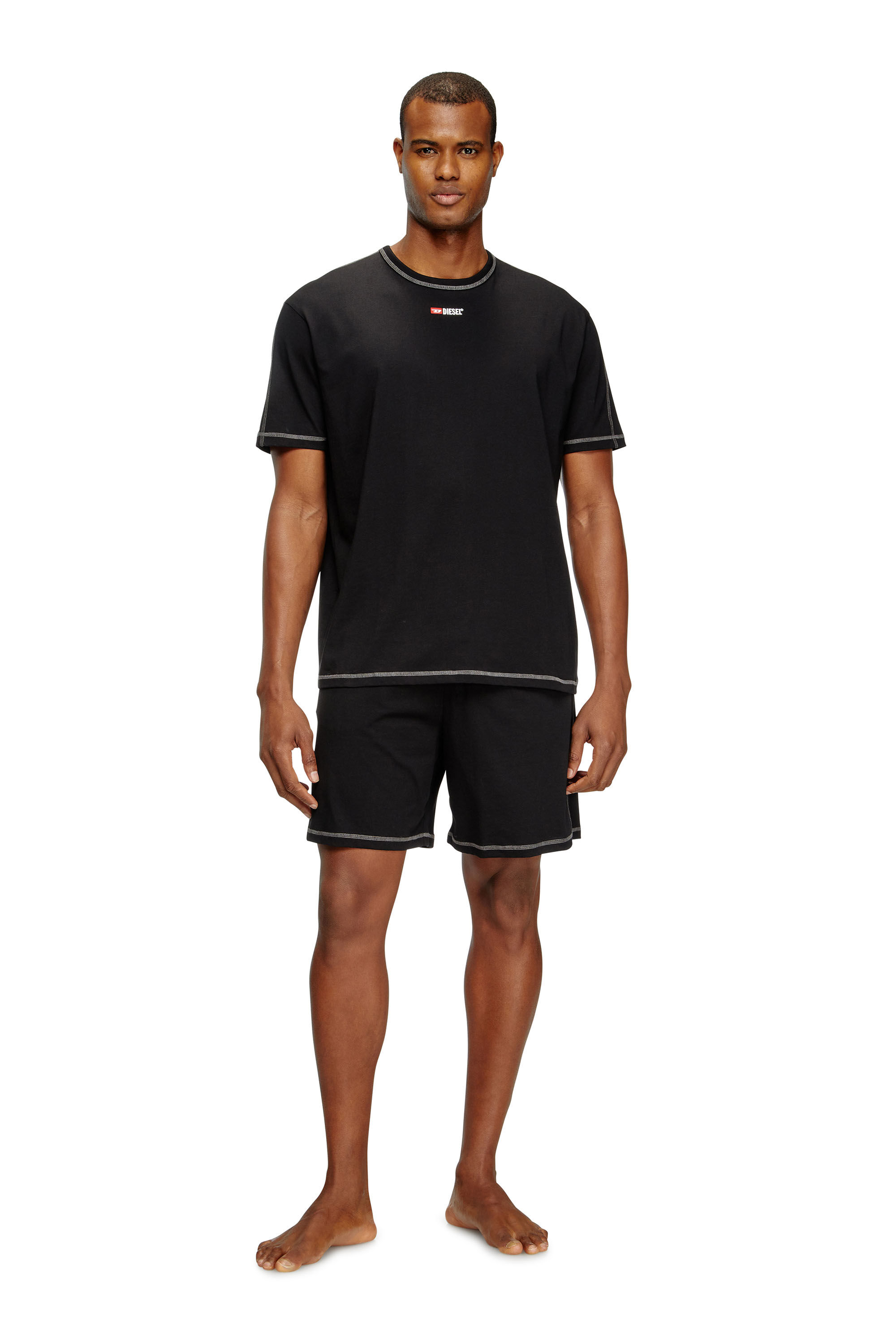 Diesel - SET-ADAM-D-CORE, Male's Short Pajamas in cotton jersey in Black - 3