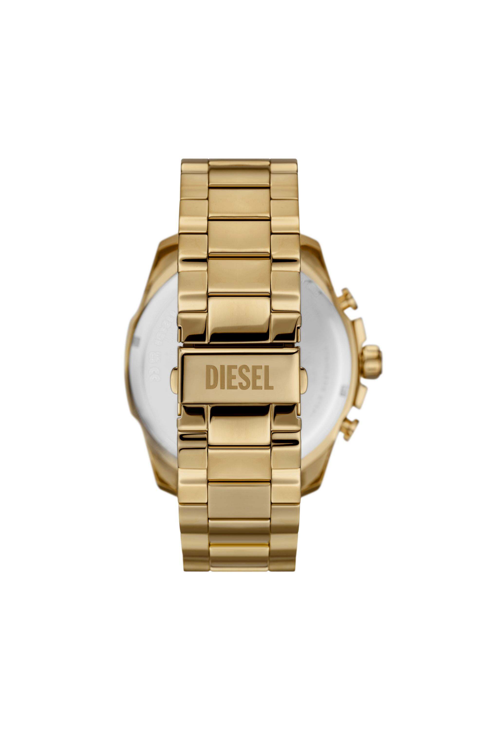 Men s Mega Chief chronograph gold tone stainless steel watch Gold Diesel